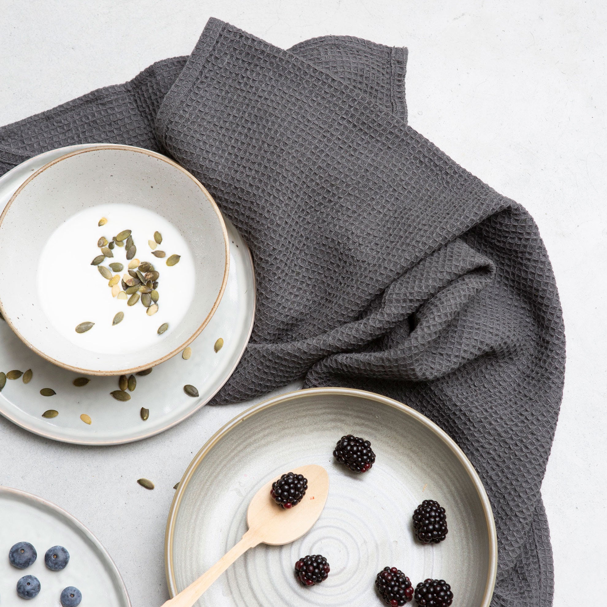 Keukenset Dry w. Cubes Uni, Stripes & Blocks Off Black 3x 50x70