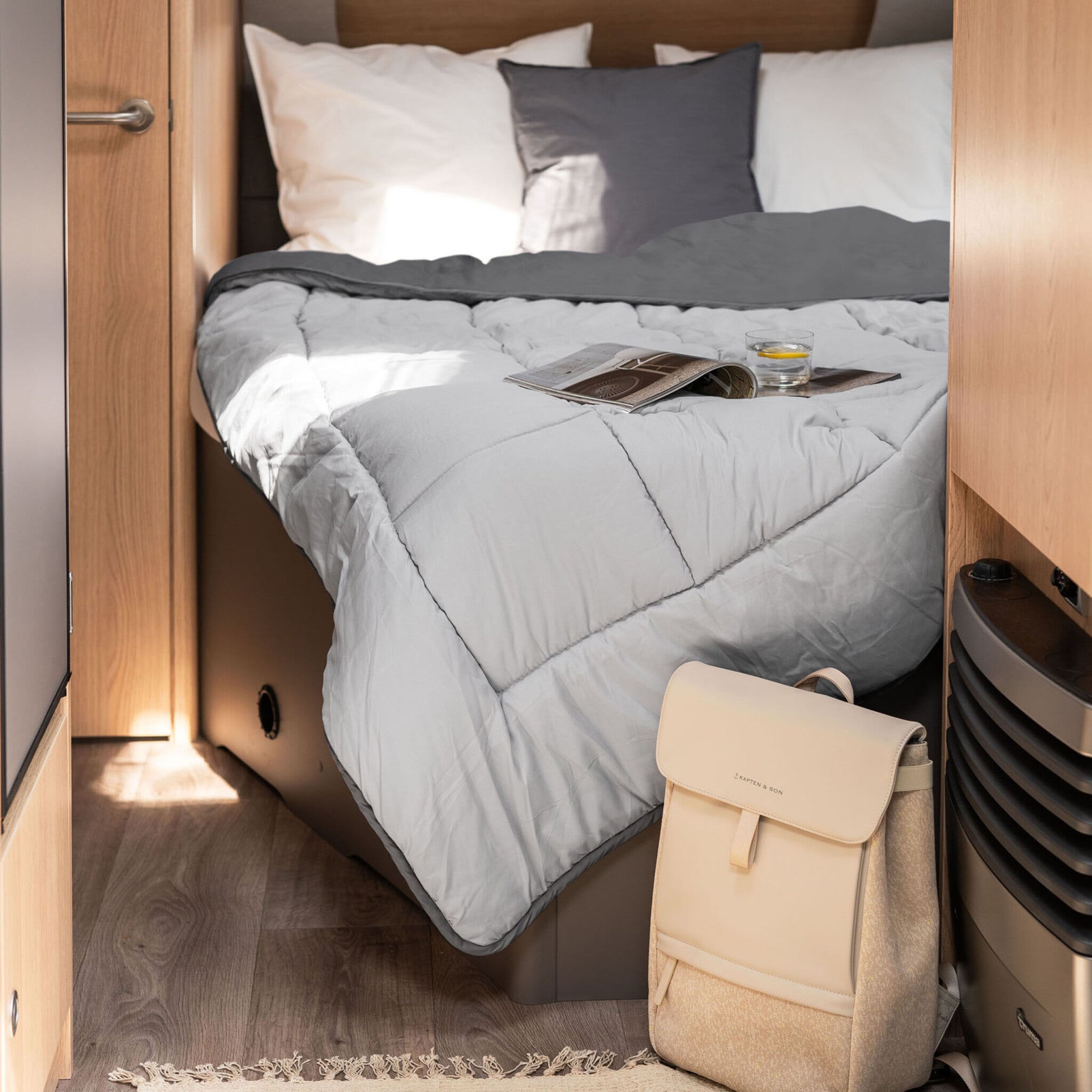 Wasbaar dekbed met vaste hoes Licht Grijs/Antraciet