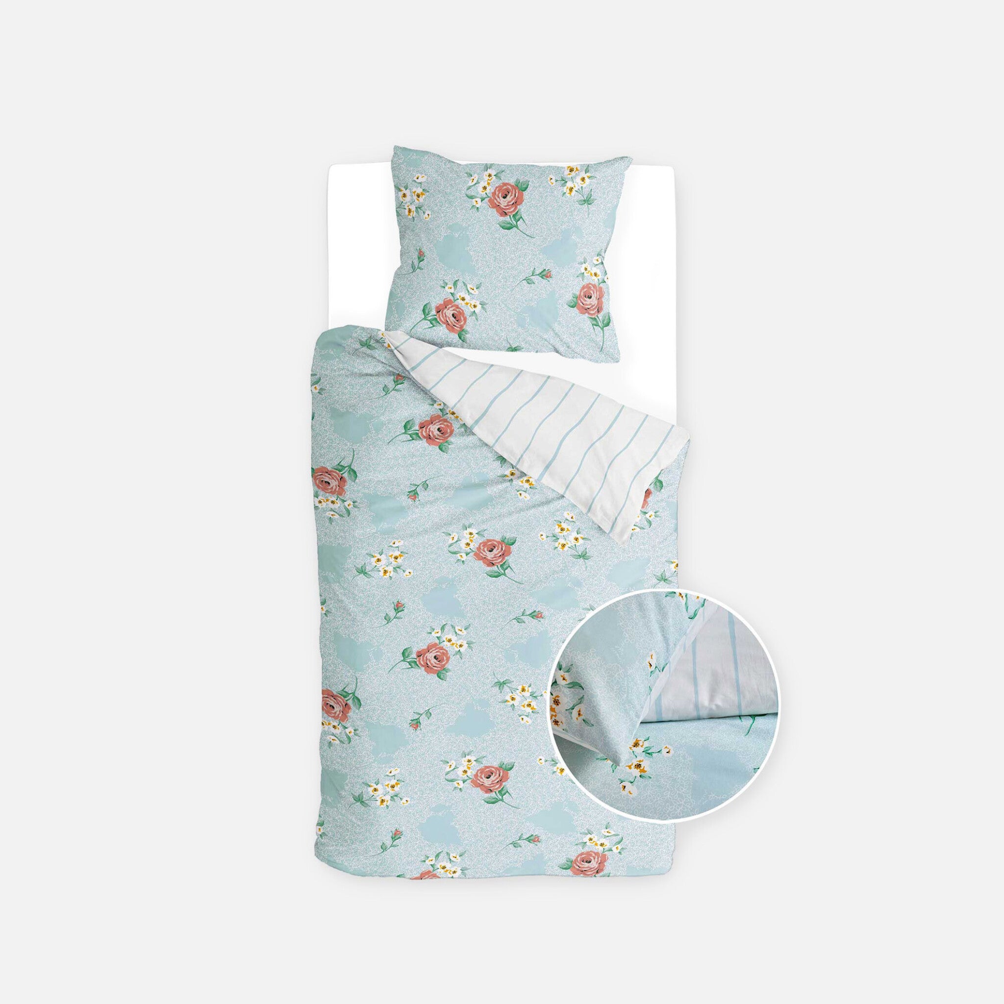 Dekbedovertrek Red Roses Blauw