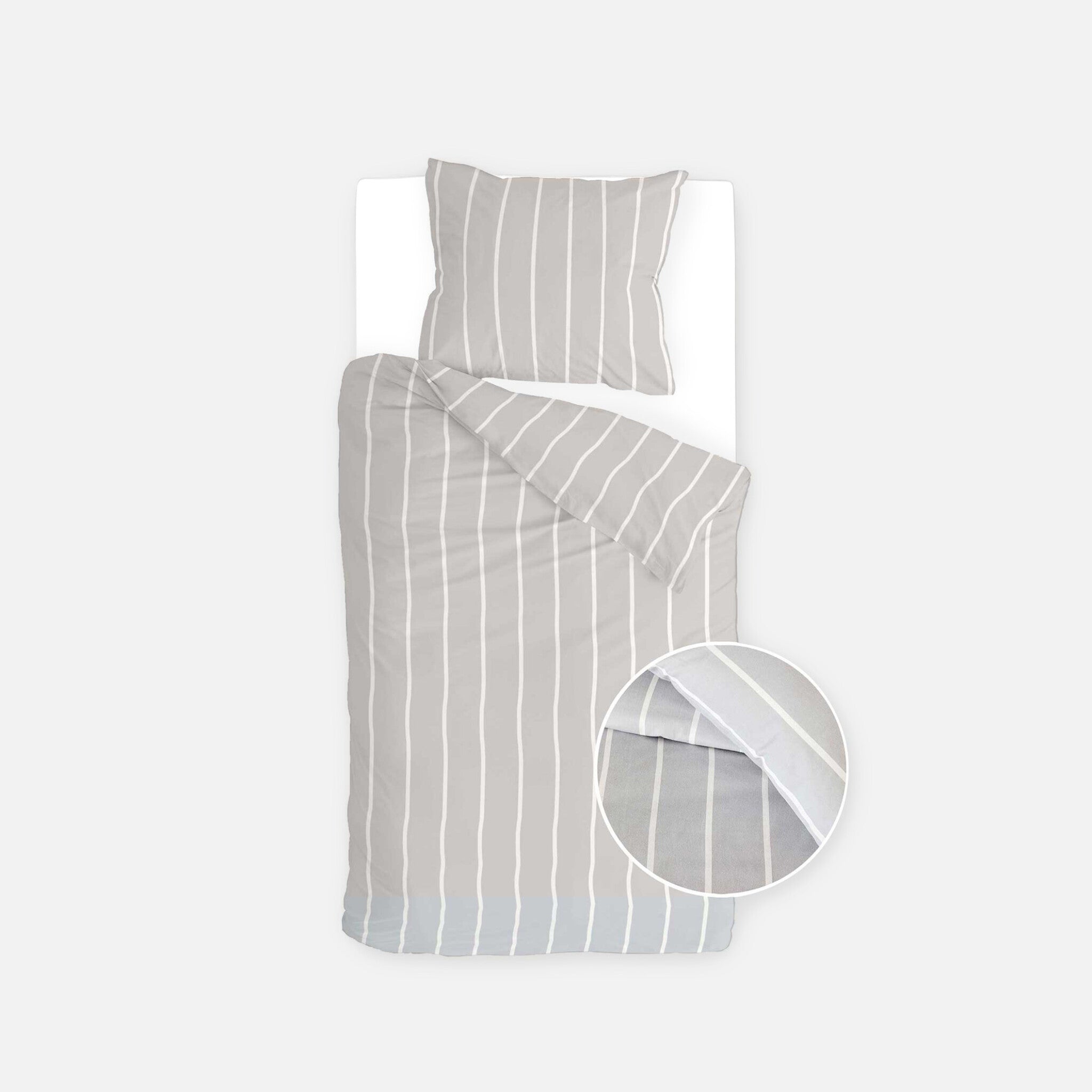 Dekbedovertrek Preppy Pinstripe Grijs