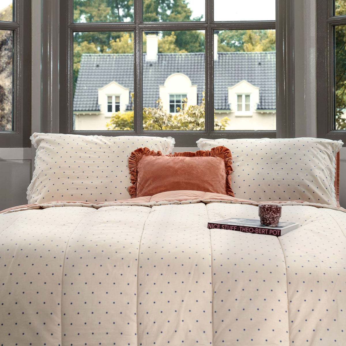 Dindi - Kussensloop Sweet & Sassy - Zand / Terracotta - Set van 2