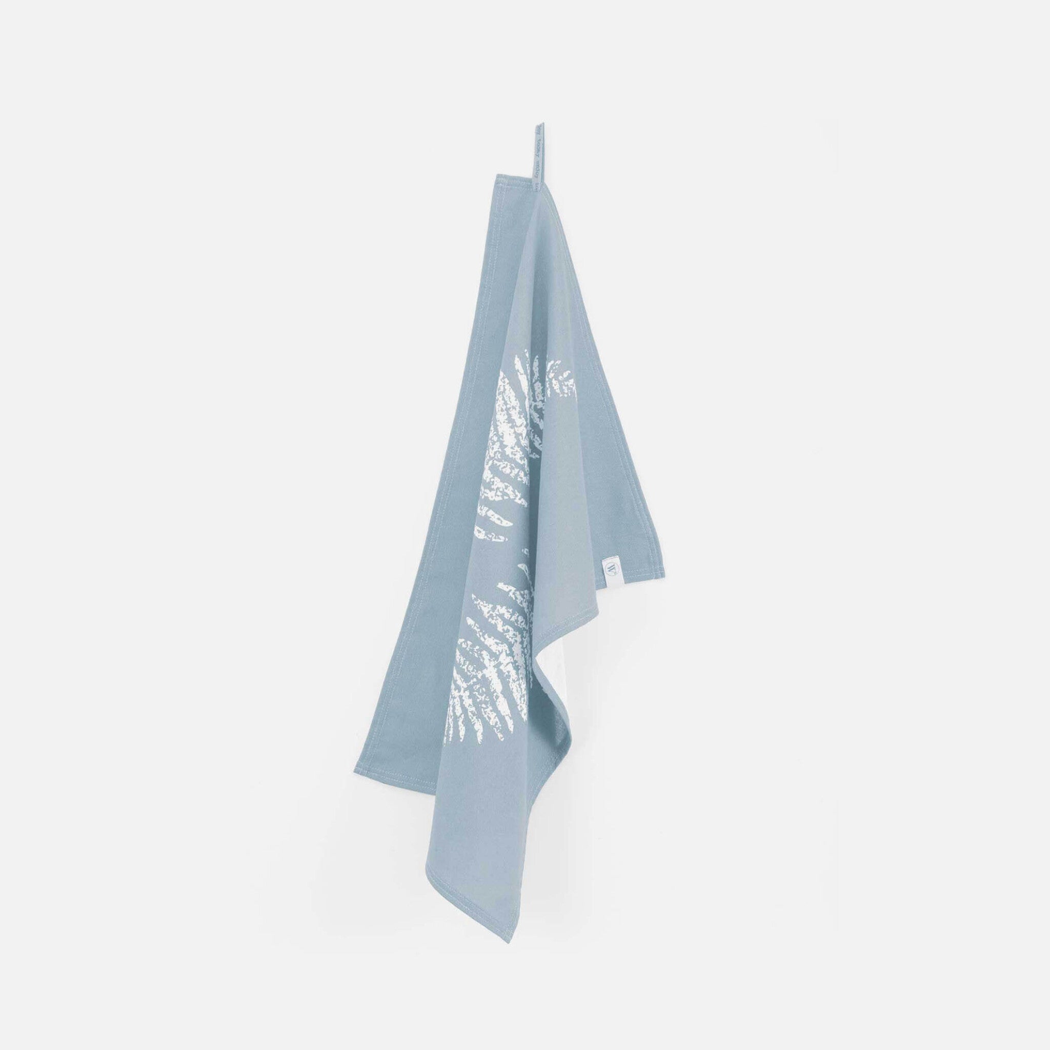 Theedoek Dry with Leaves Jeans Blauw 50x70