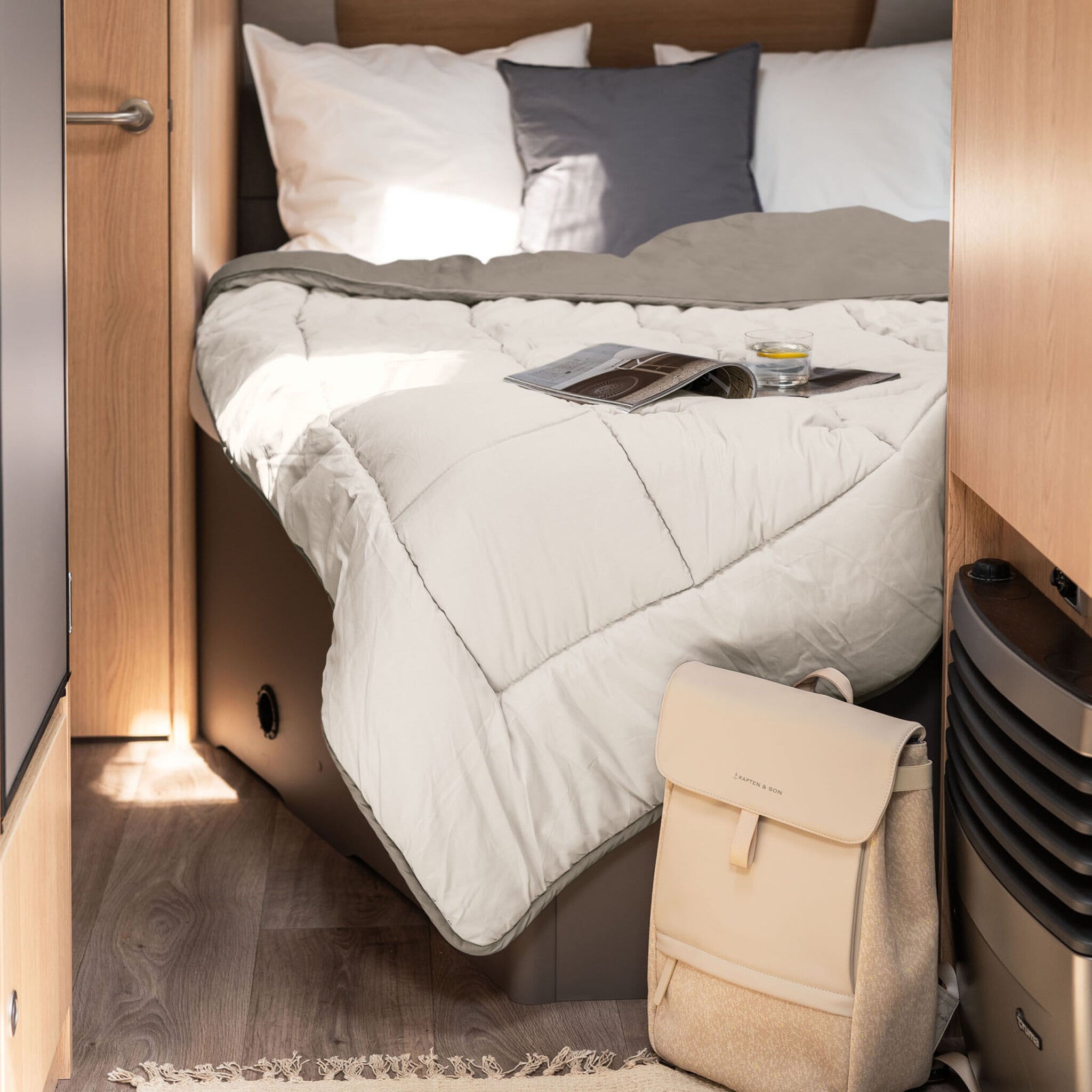 Wasbaar dekbed met vaste hoes Zand/Taupe