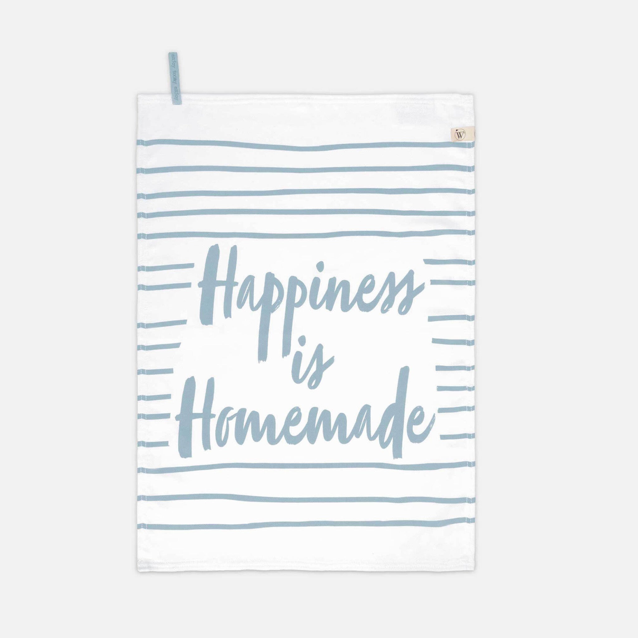 Theedoek Dry with Happiness Jeans Blauw 50x70