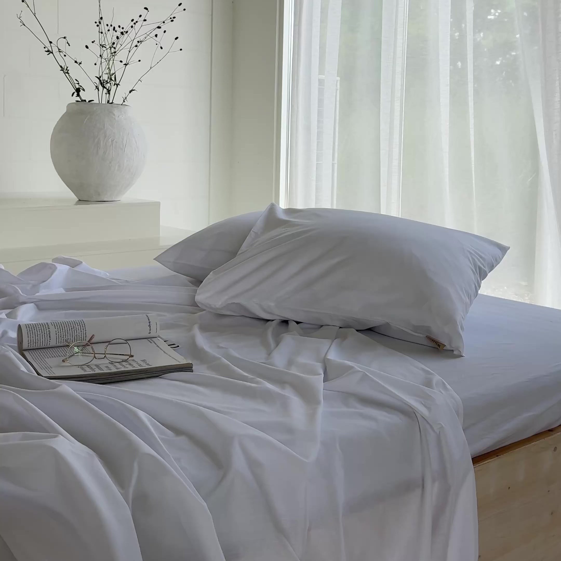 Onderlaken Crispy Cotton Wit