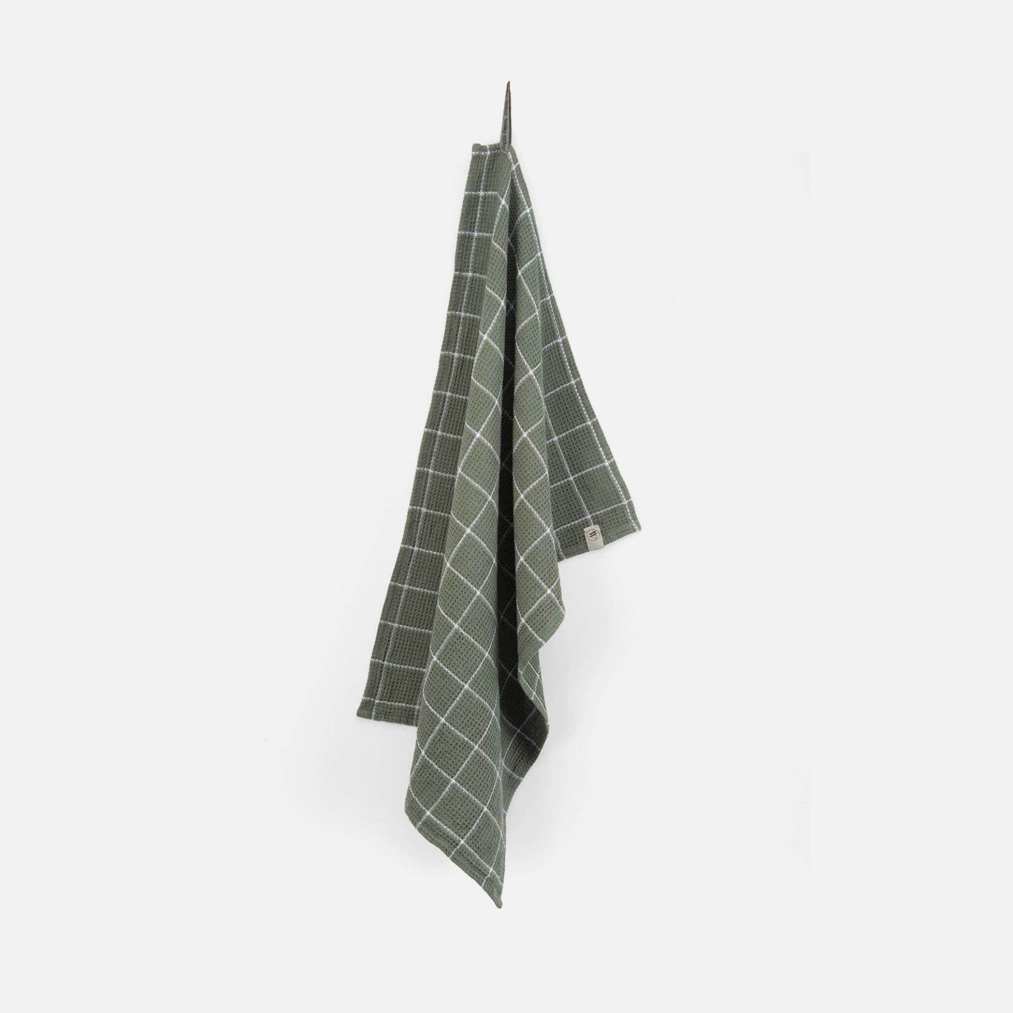 Keukendoek Dry with Cubes Legergroen 50x70