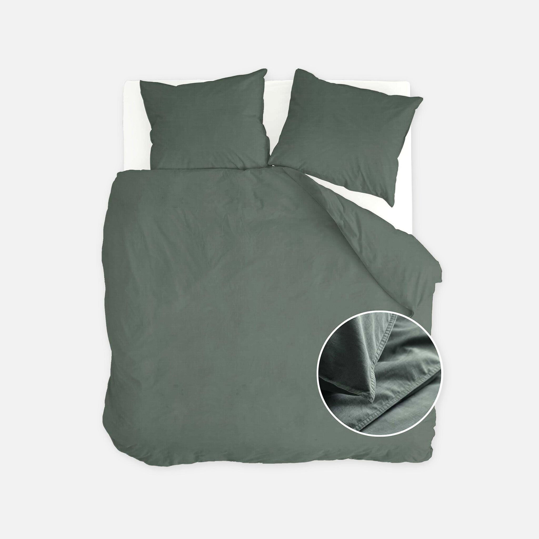 Dekbedovertrek Vintage Cotton Donker Groen