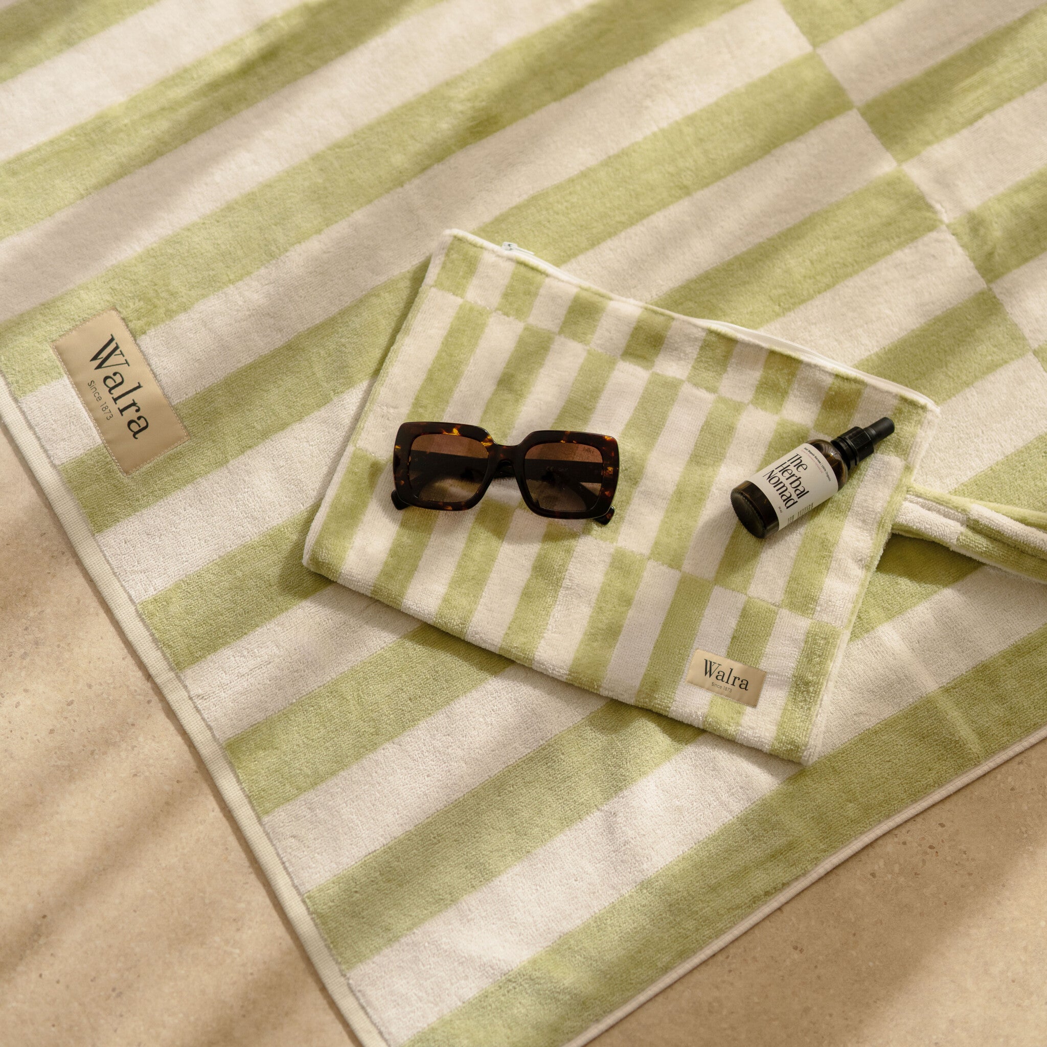 Walra - Strandlaken Salty Square - Groen 100x180