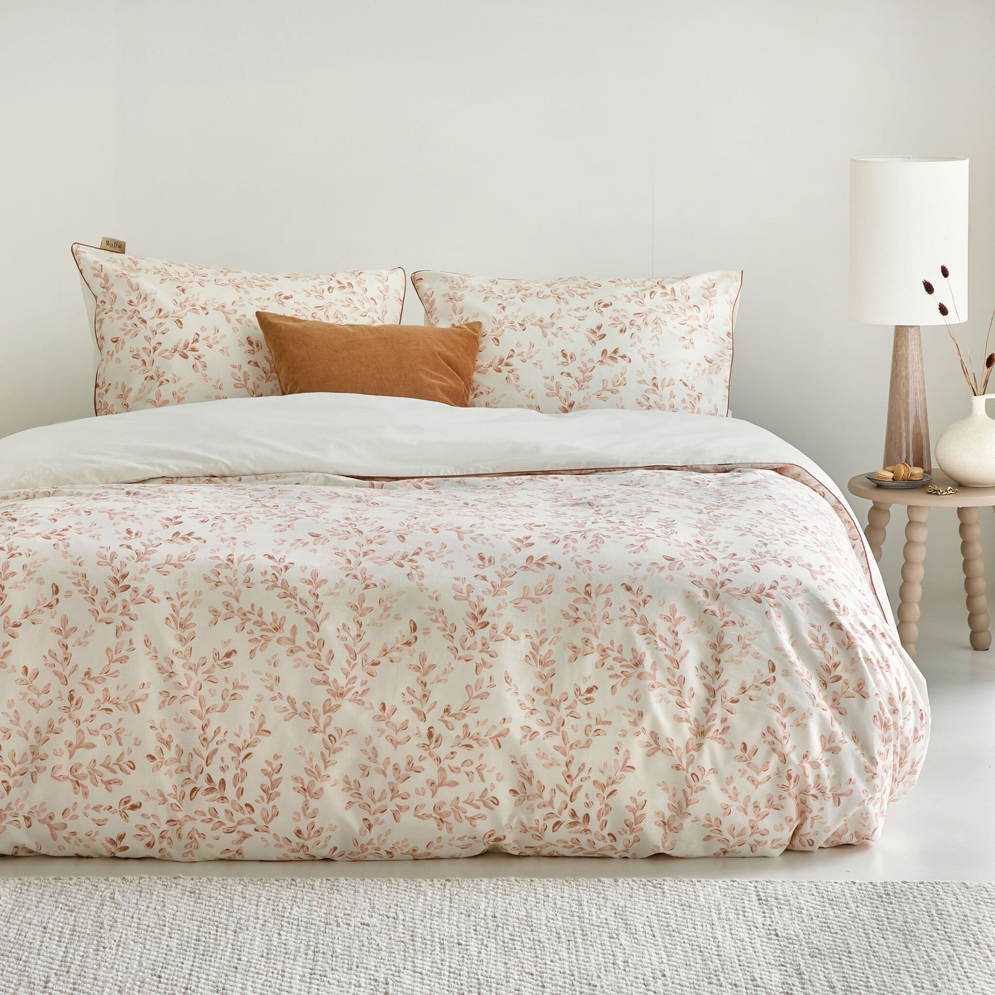 Dekbedovertrek Blushed Leaves Off White / Roze