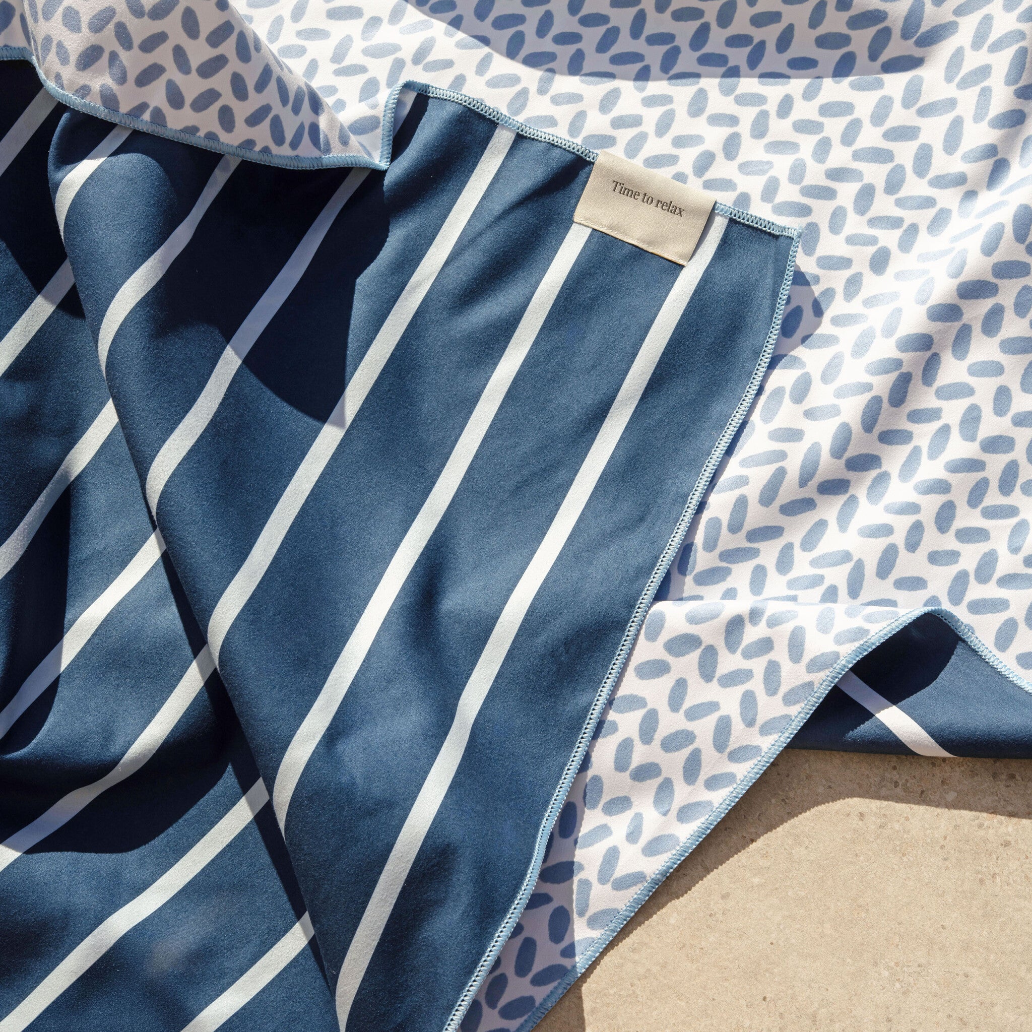 Walra Travel Strandlaken Stripes & Vibes Blauw 100x180