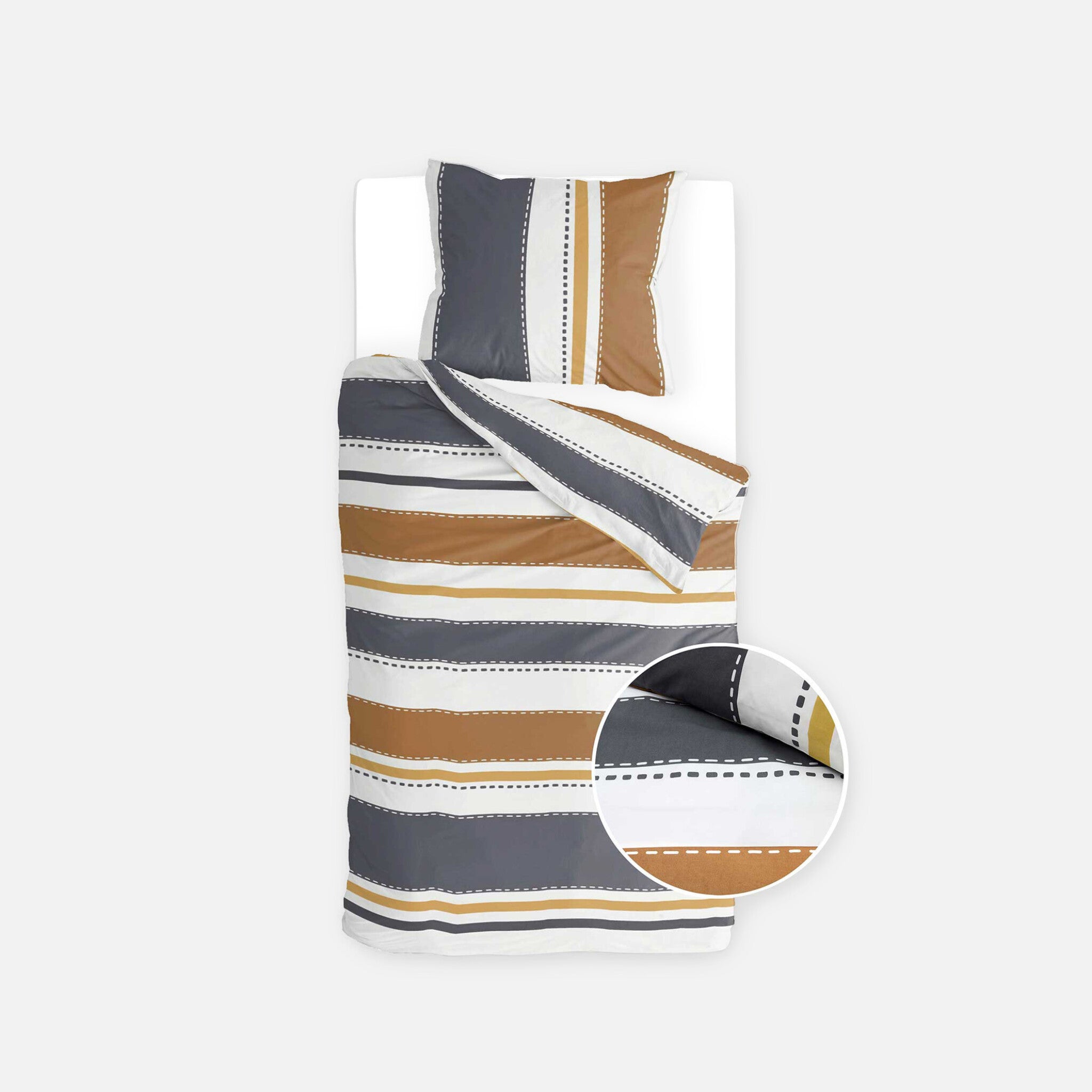 Dekbedovertrek Stripes & Stitches Antraciet