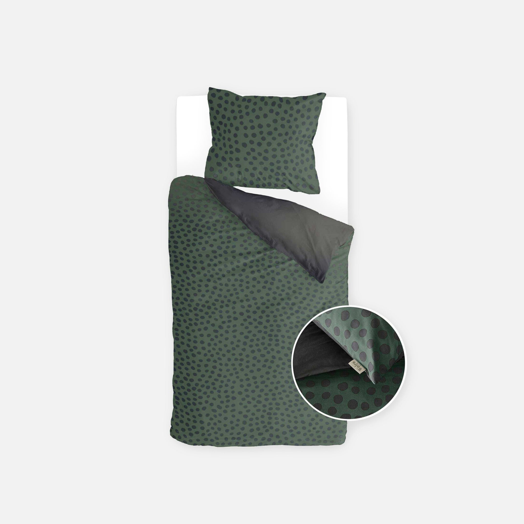 Dekbedovertrek Spots & Dots Donker Groen