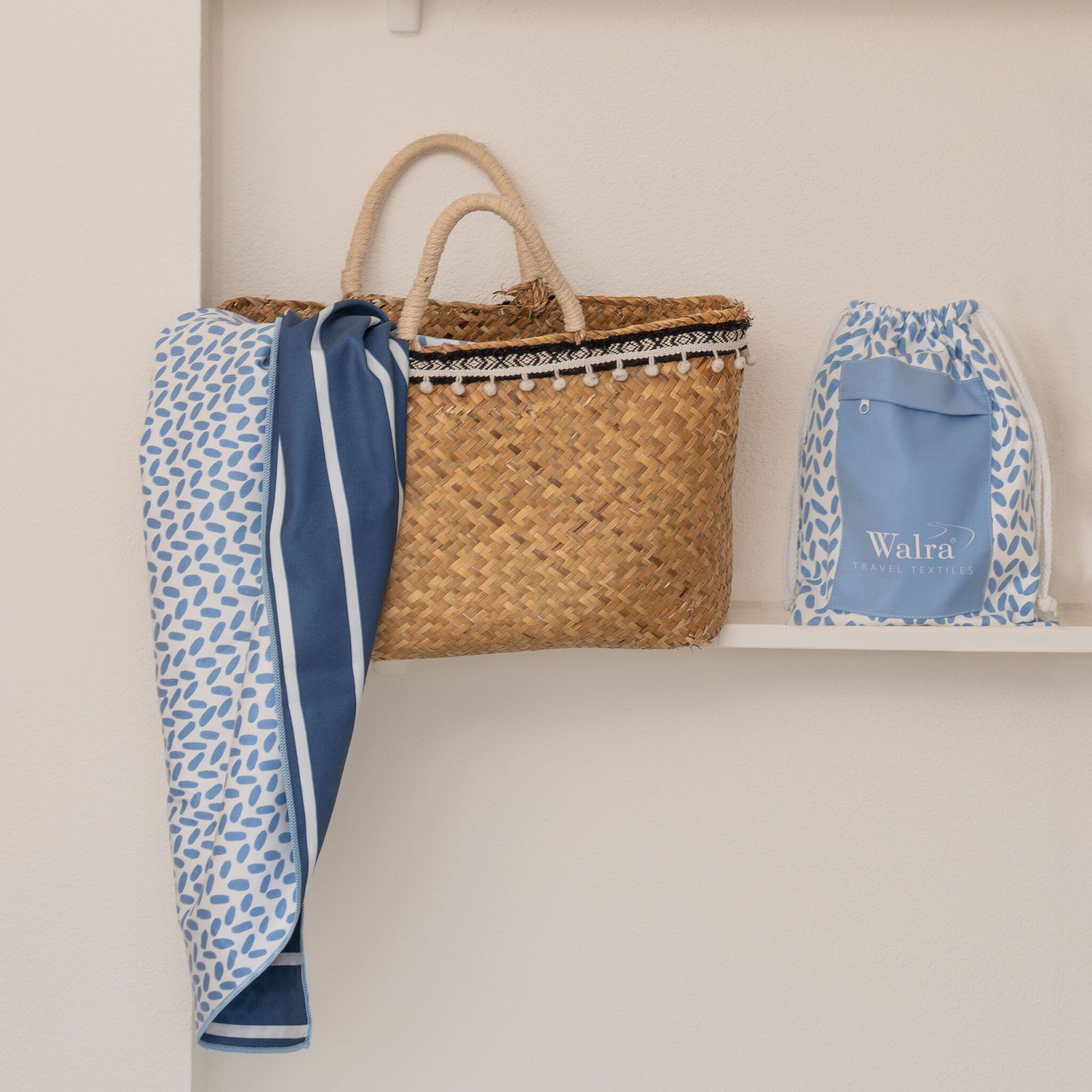 Walra Travel Strandlaken Stripes & Vibes Blauw 100x180