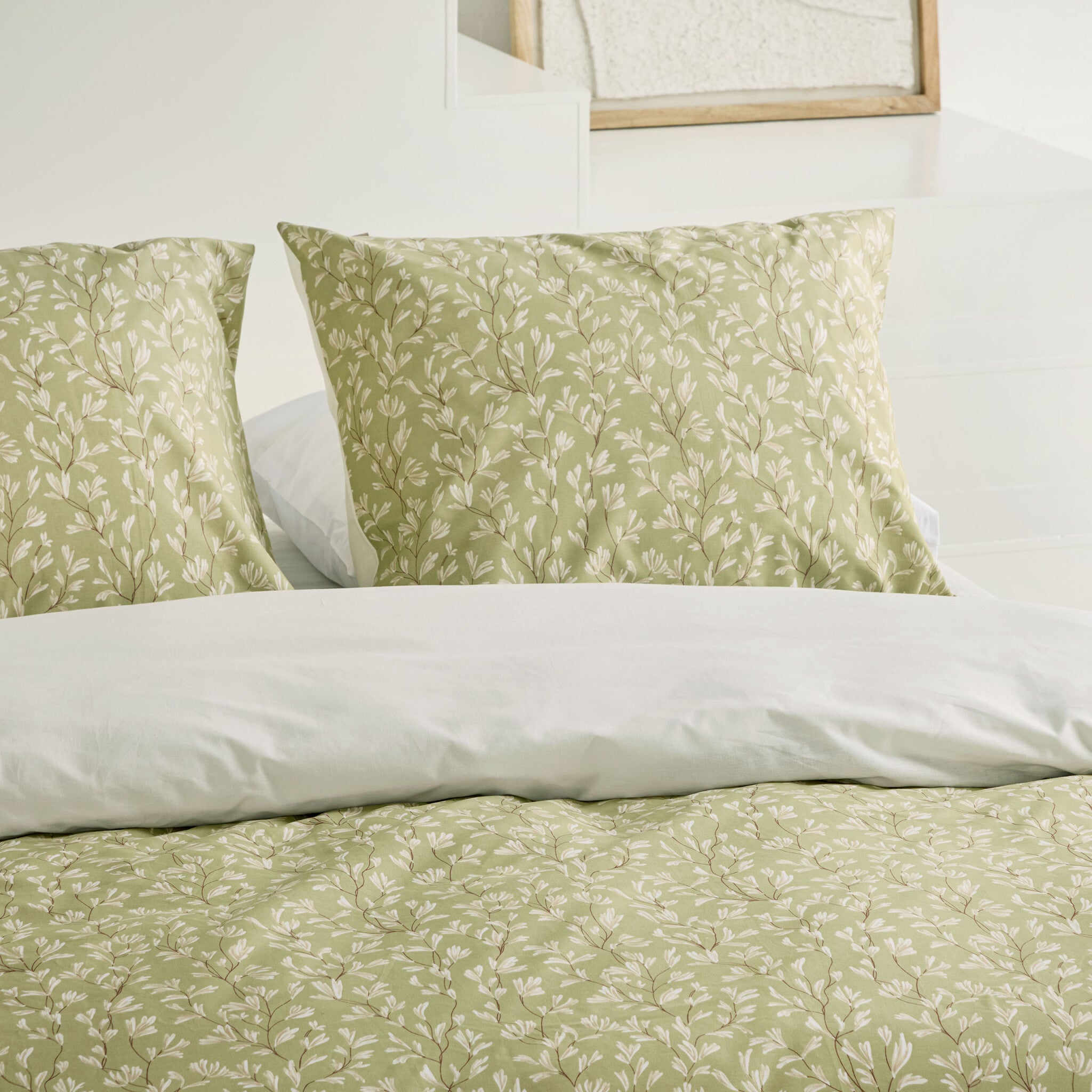 Dekbedovertrek Blooming Grace Groen / Wit