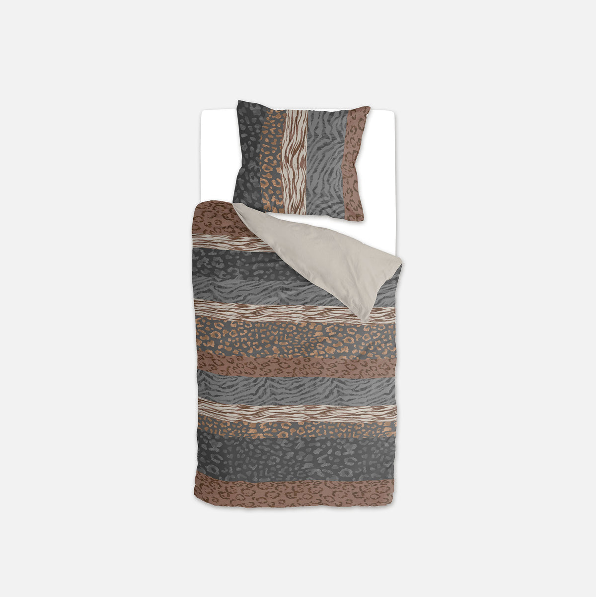 Byrklund - Dekbedovertrek Animal Stripes - Beige