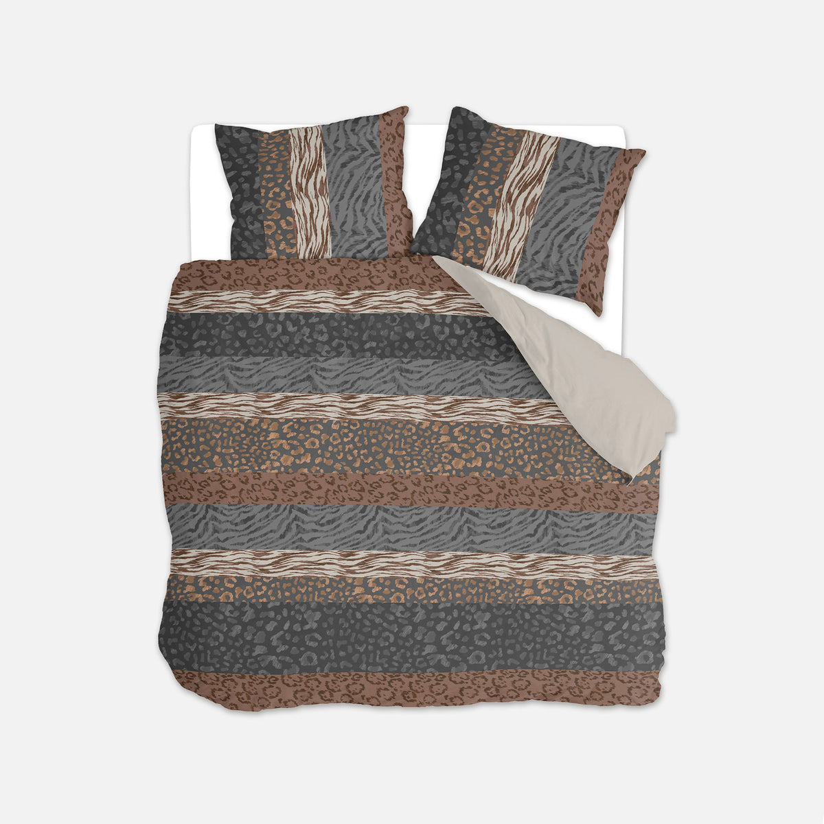 Byrklund - Dekbedovertrek Animal Stripes - Beige
