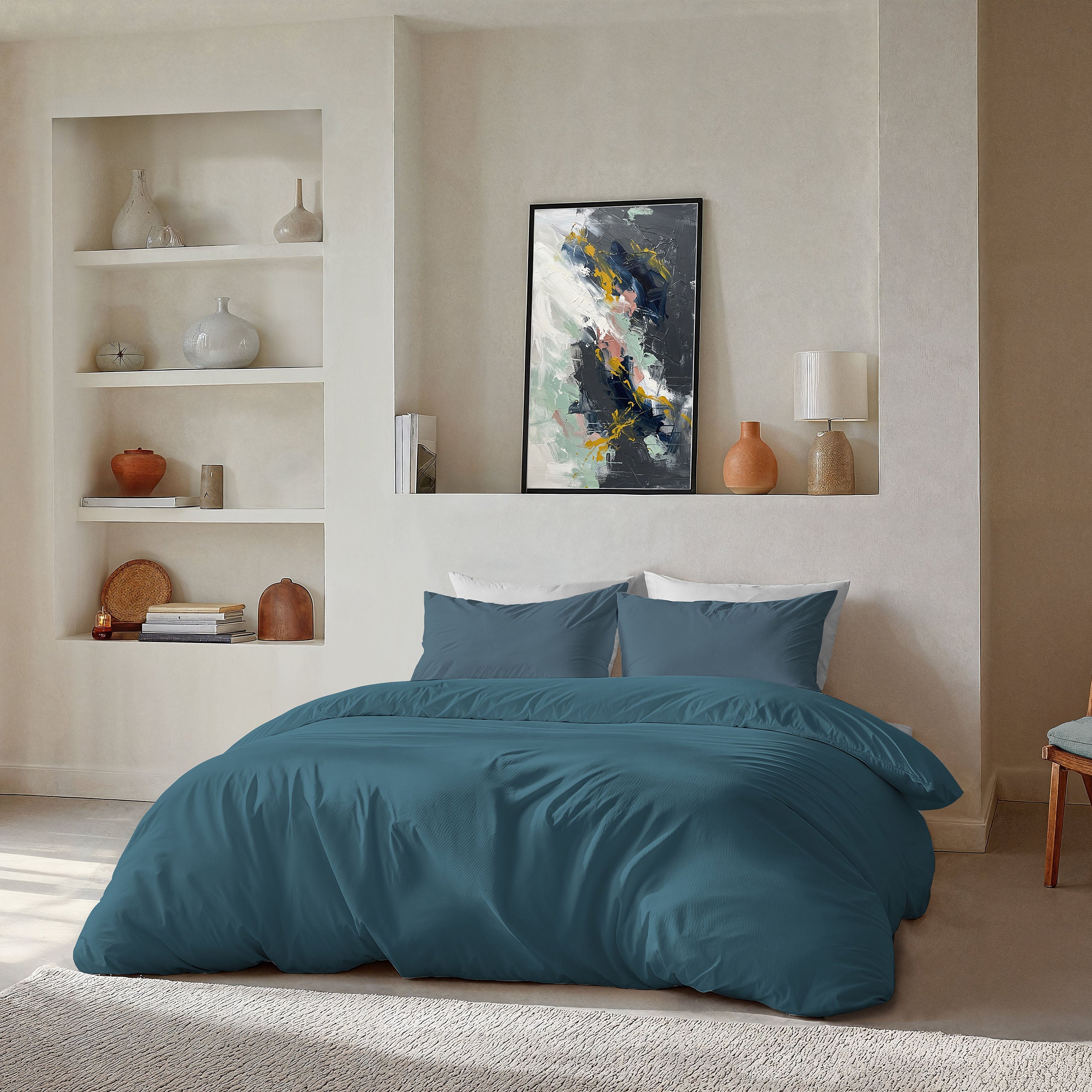 Byrklund - Dekbedovertrek Go Velvet - Petrol