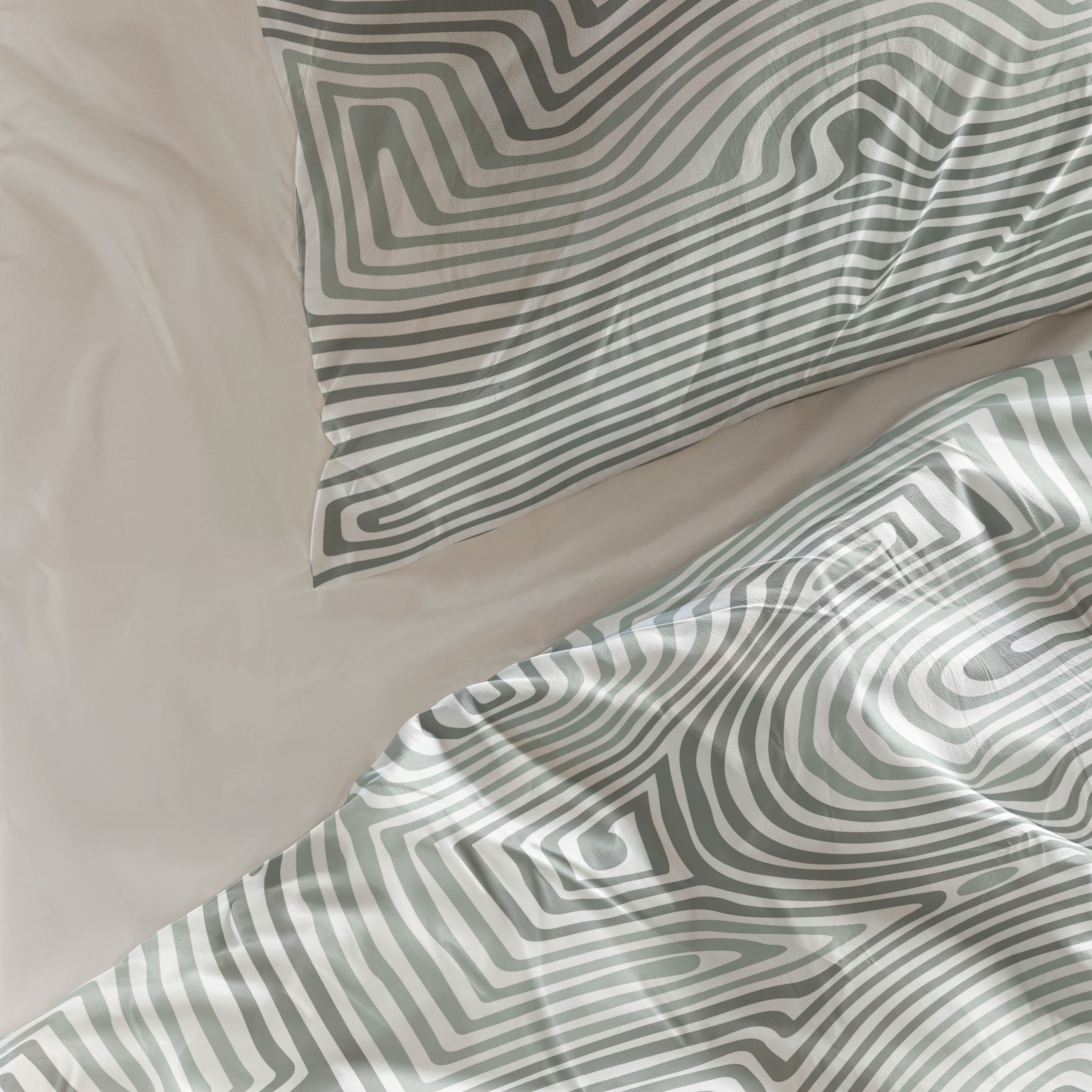 Byrklund Dekbedovertrek Lagoon Lines - 100% katoen - Groen