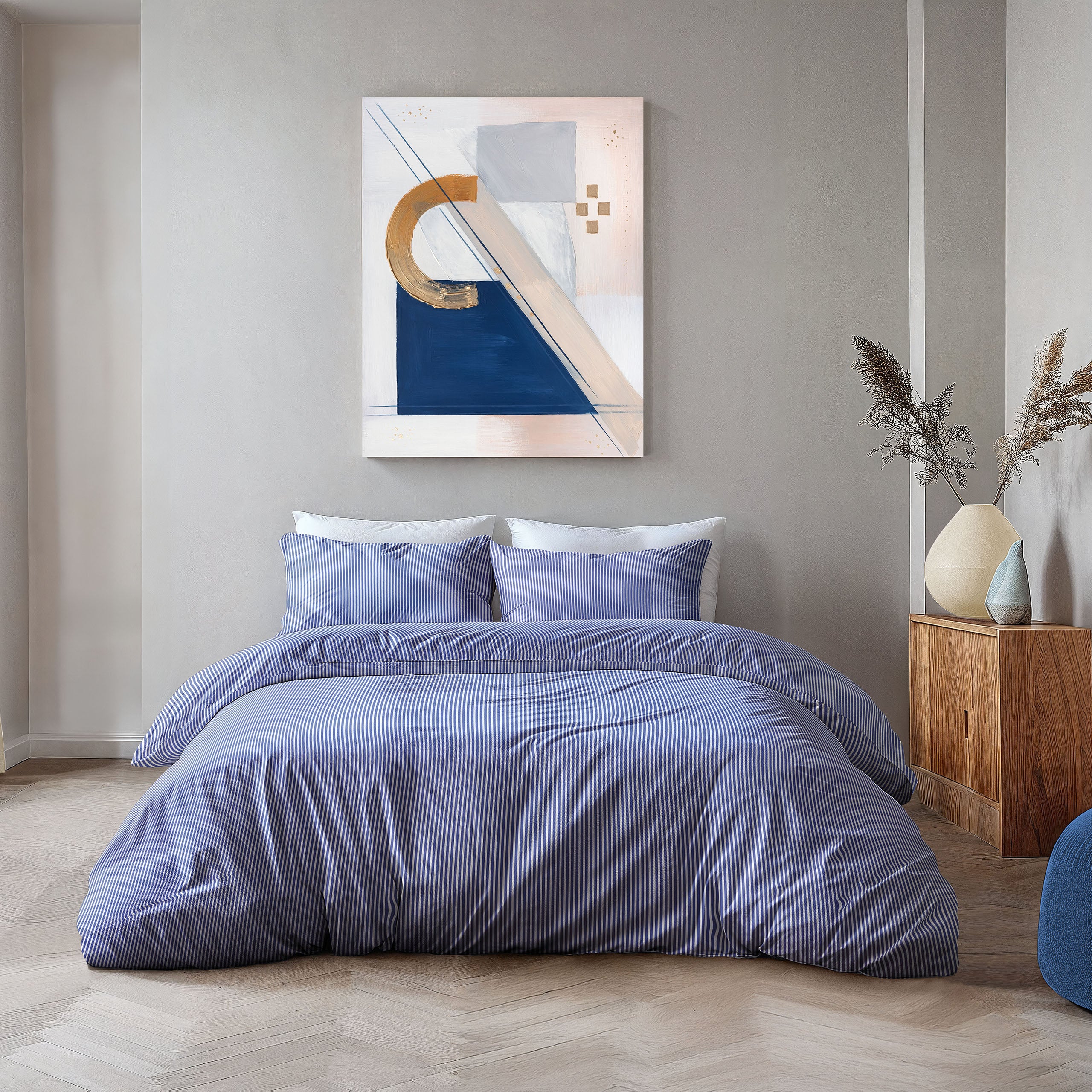 Byrklund Dekbedovertrek Nordic Blue - 100% katoen - Blauw