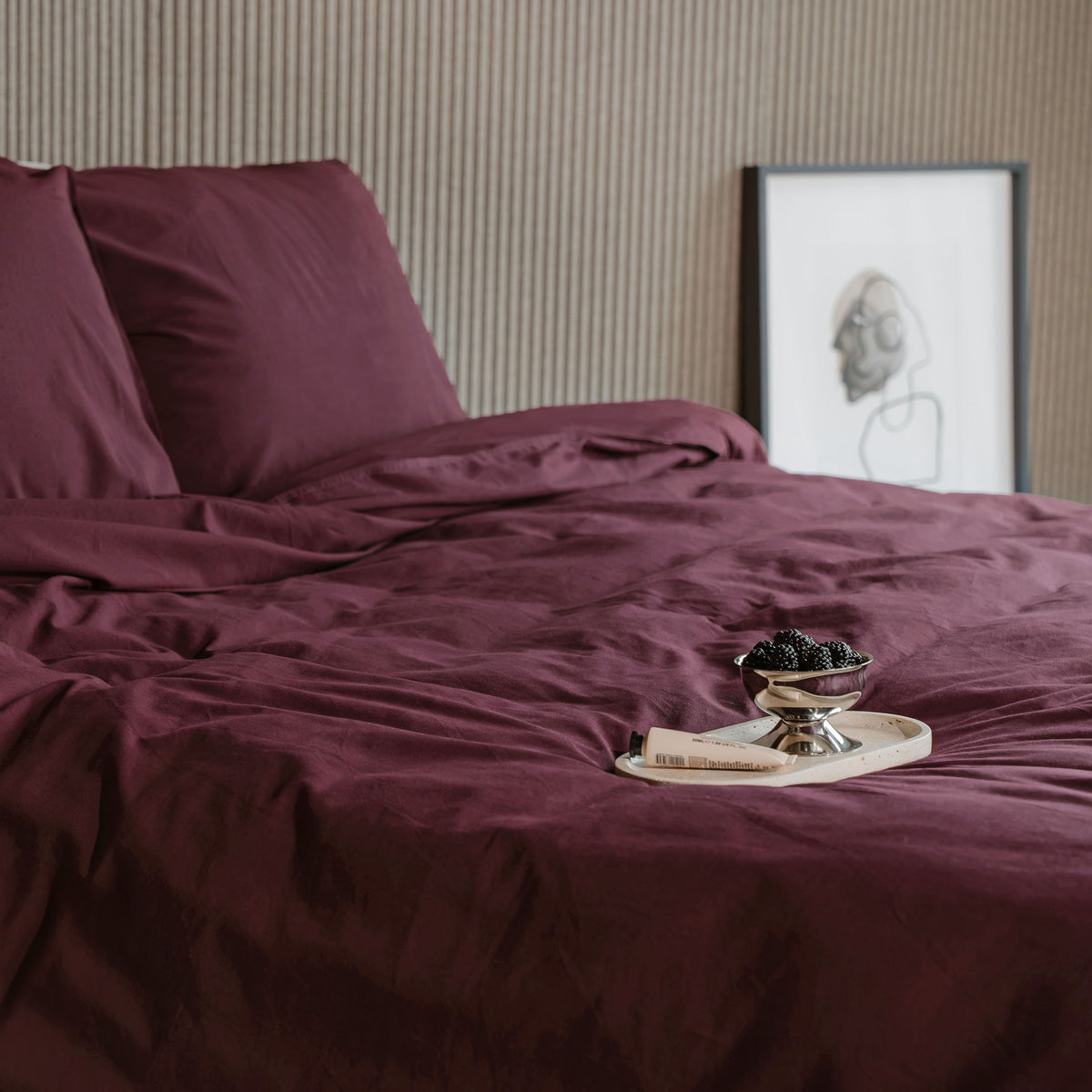Byrklund - Dekbedovertrek Quiet Cozy - Aubergine