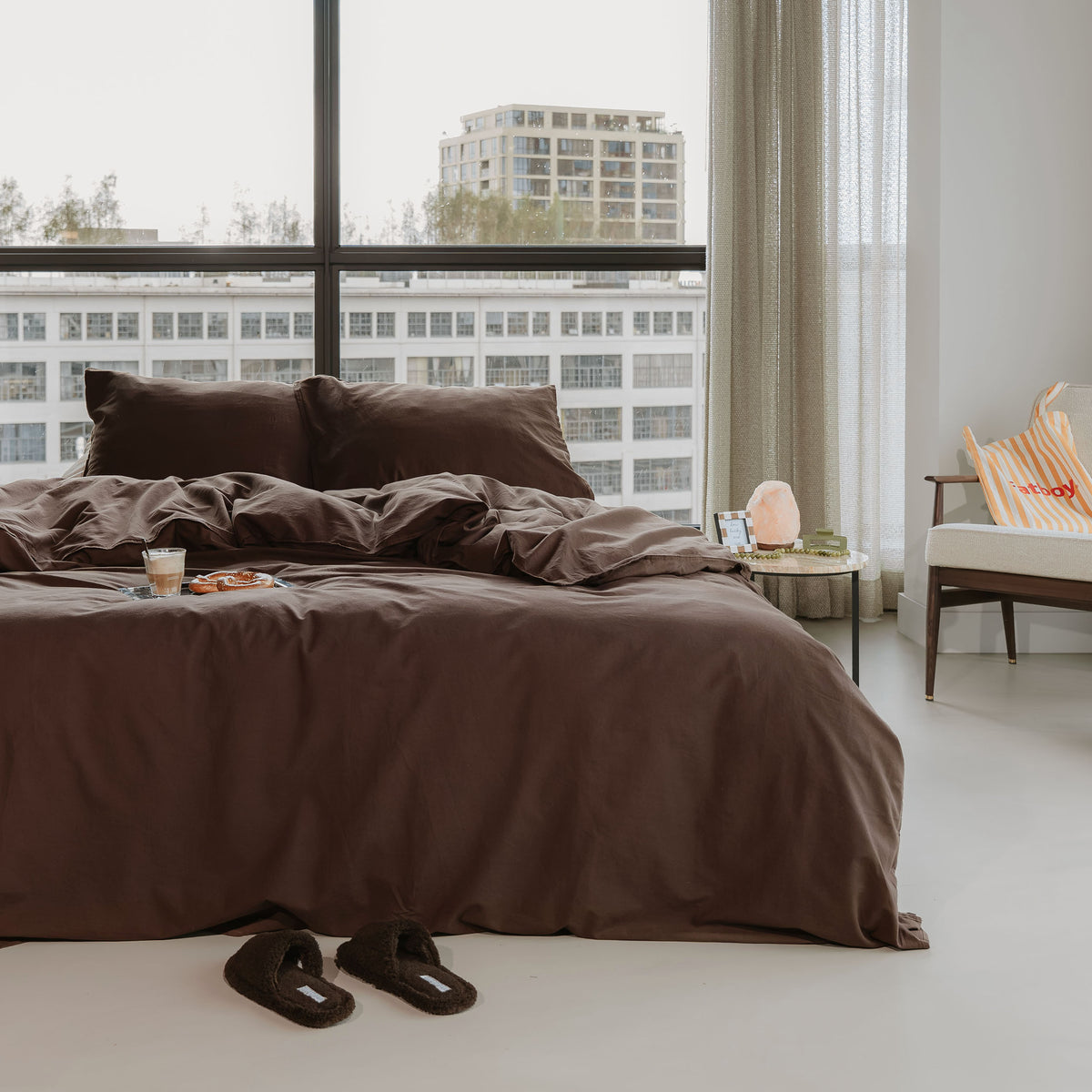 Byrklund - Dekbedovertrek Quiet Cozy - Chocolate Brown