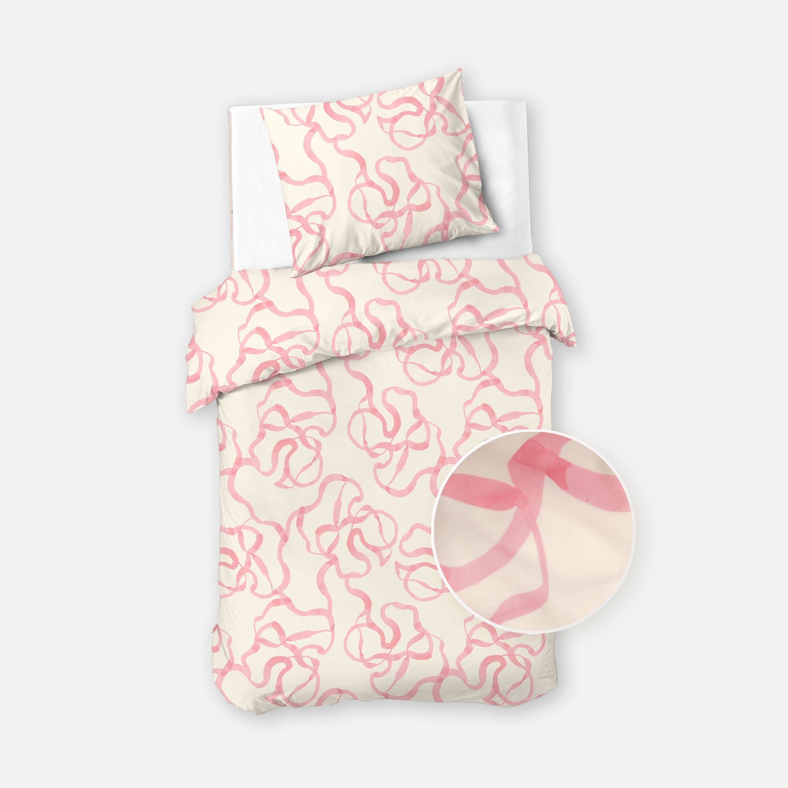 Dekbedovertrek Pink Party Off White / Roze