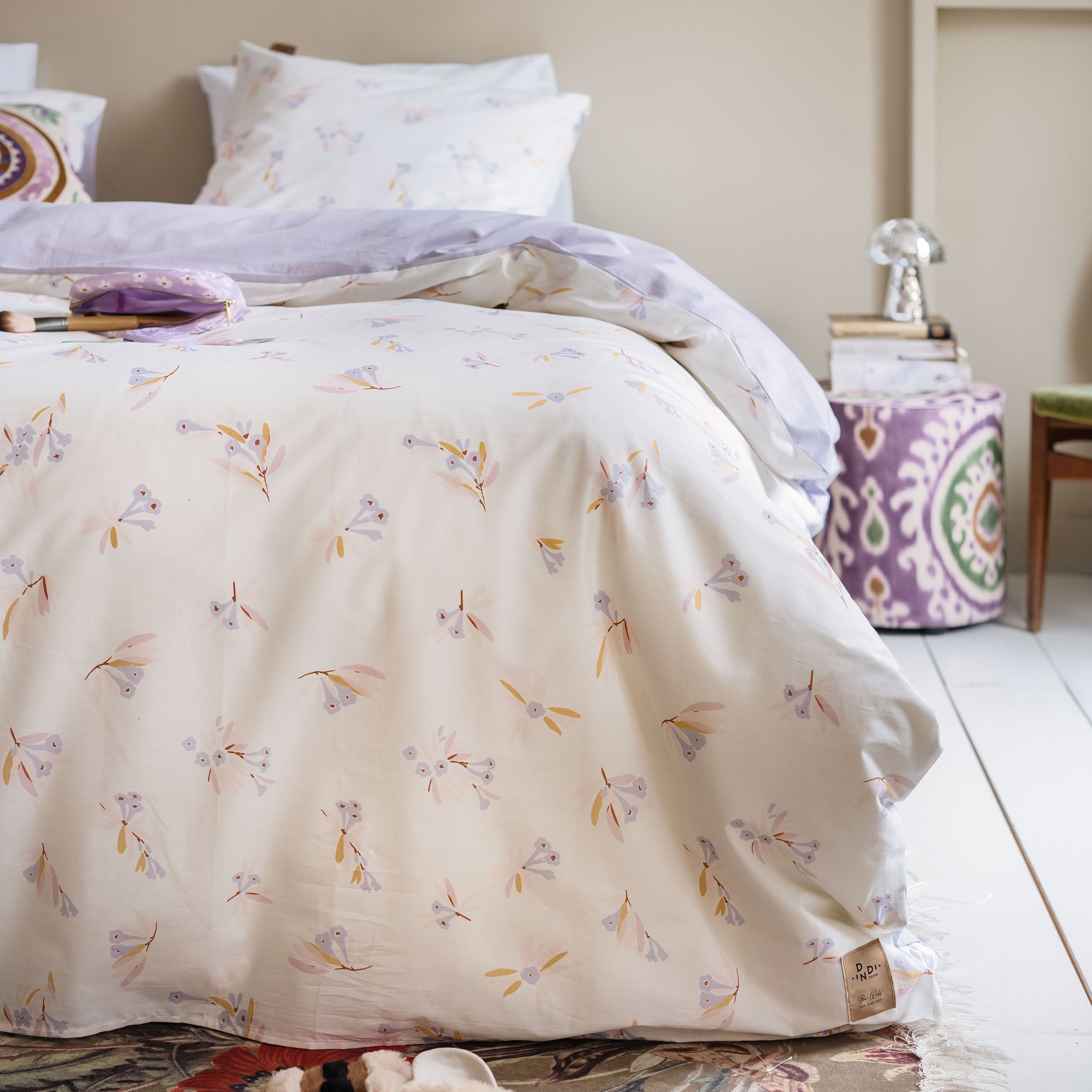 Dekbedovertrek Flower Escape Off White / Lila