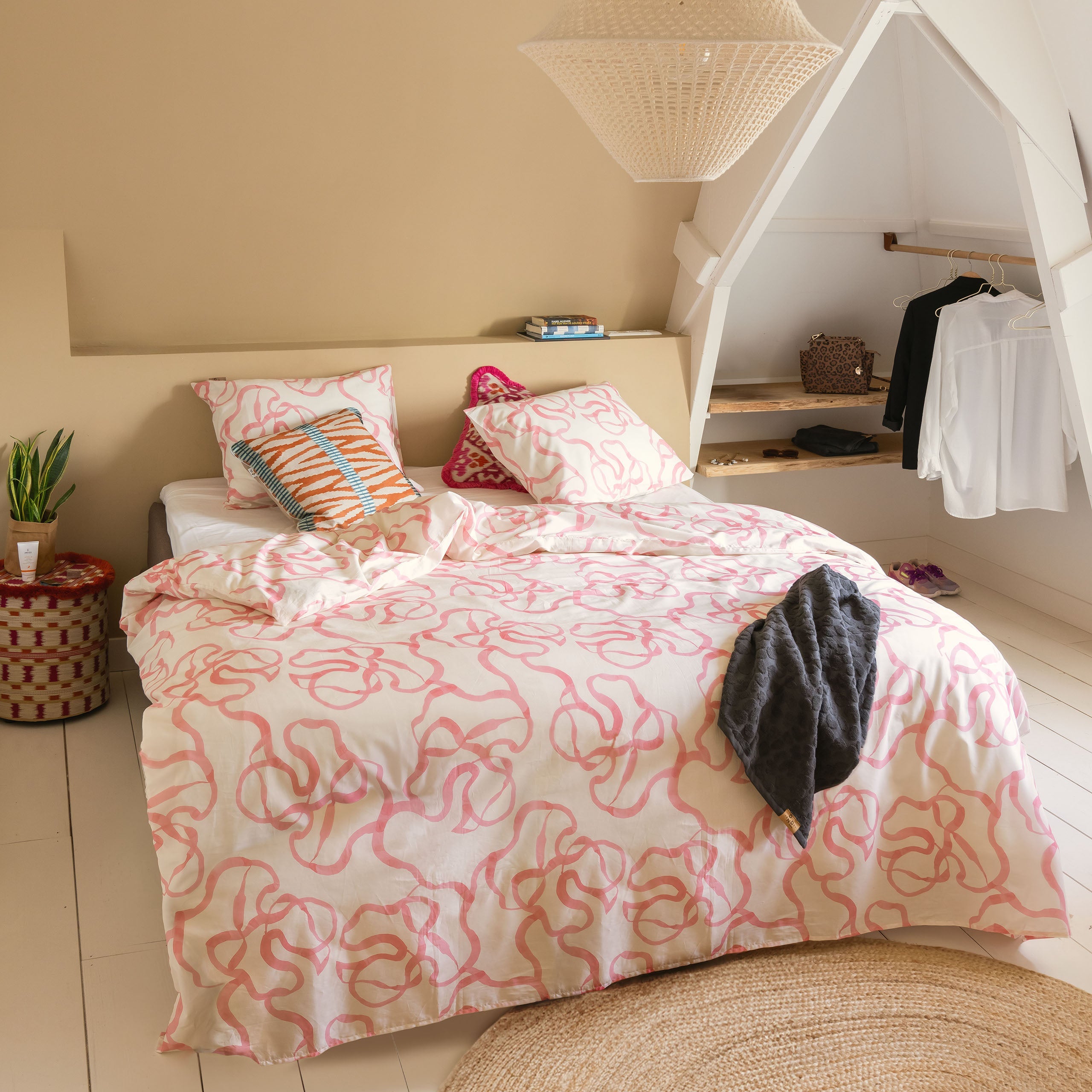 Dekbedovertrek Pink Party Off White / Roze