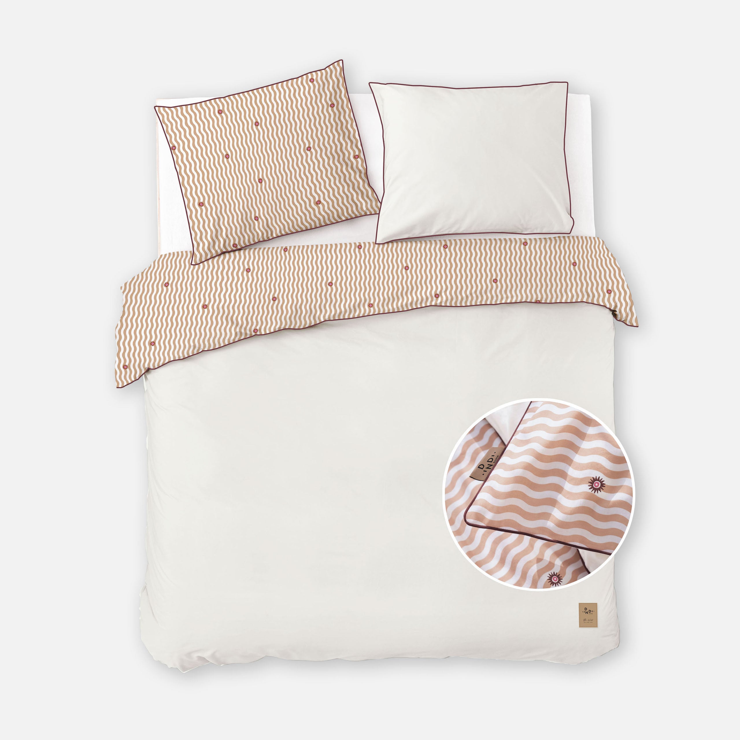 Dekbedovertrek Sunny Swirl Bruin / Off White