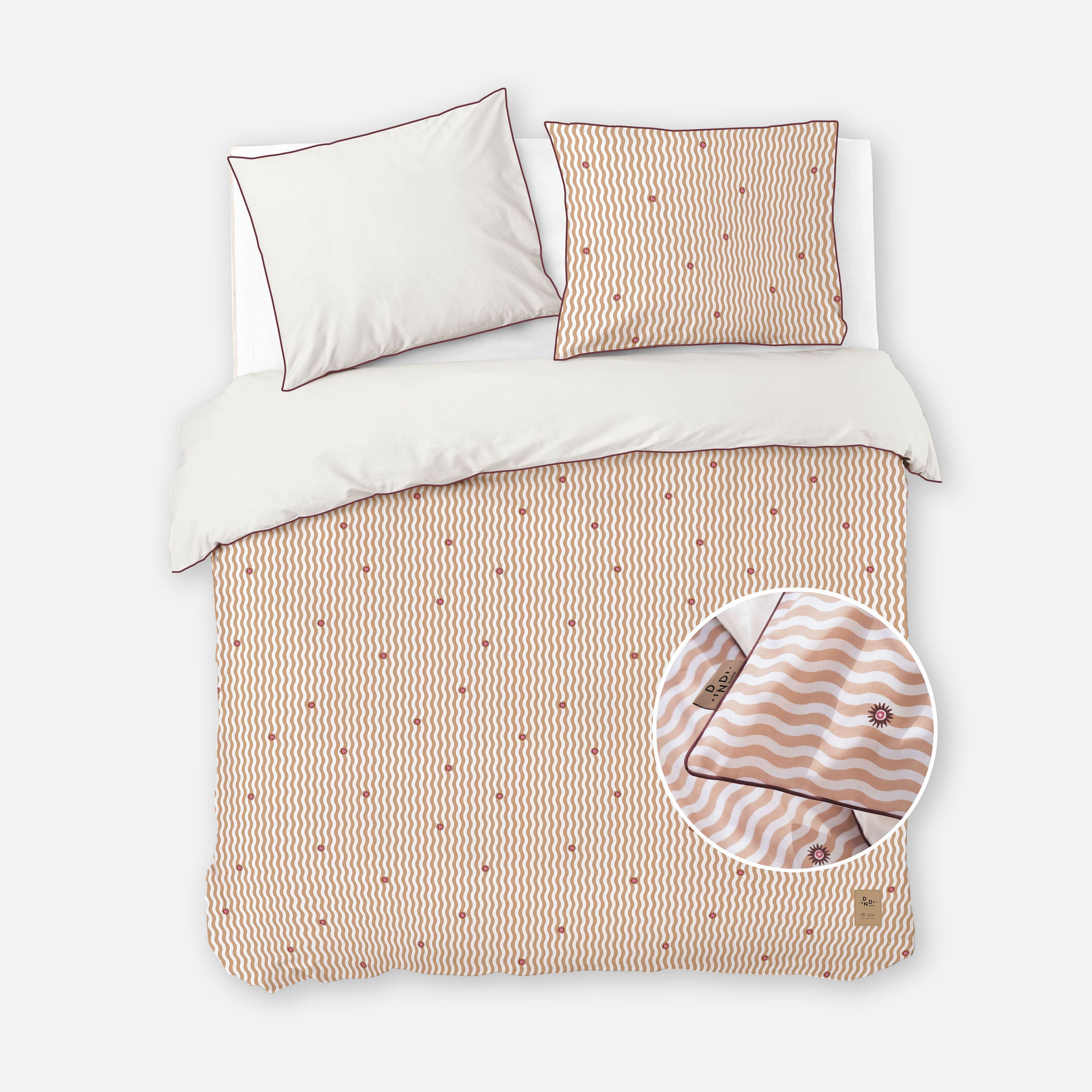 Dekbedovertrek Sunny Swirl Bruin / Off White