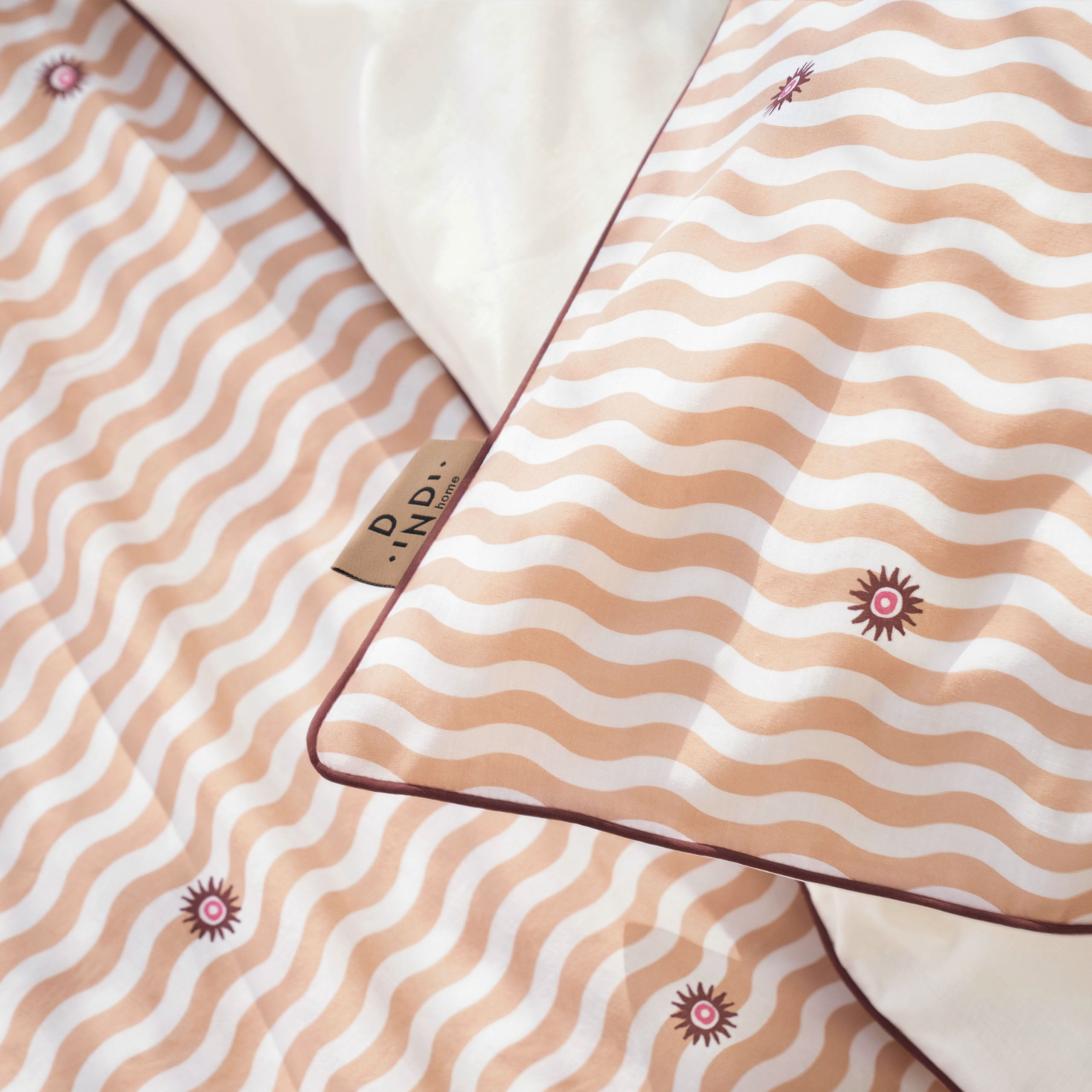 Dekbedovertrek Sunny Swirl Bruin / Off White