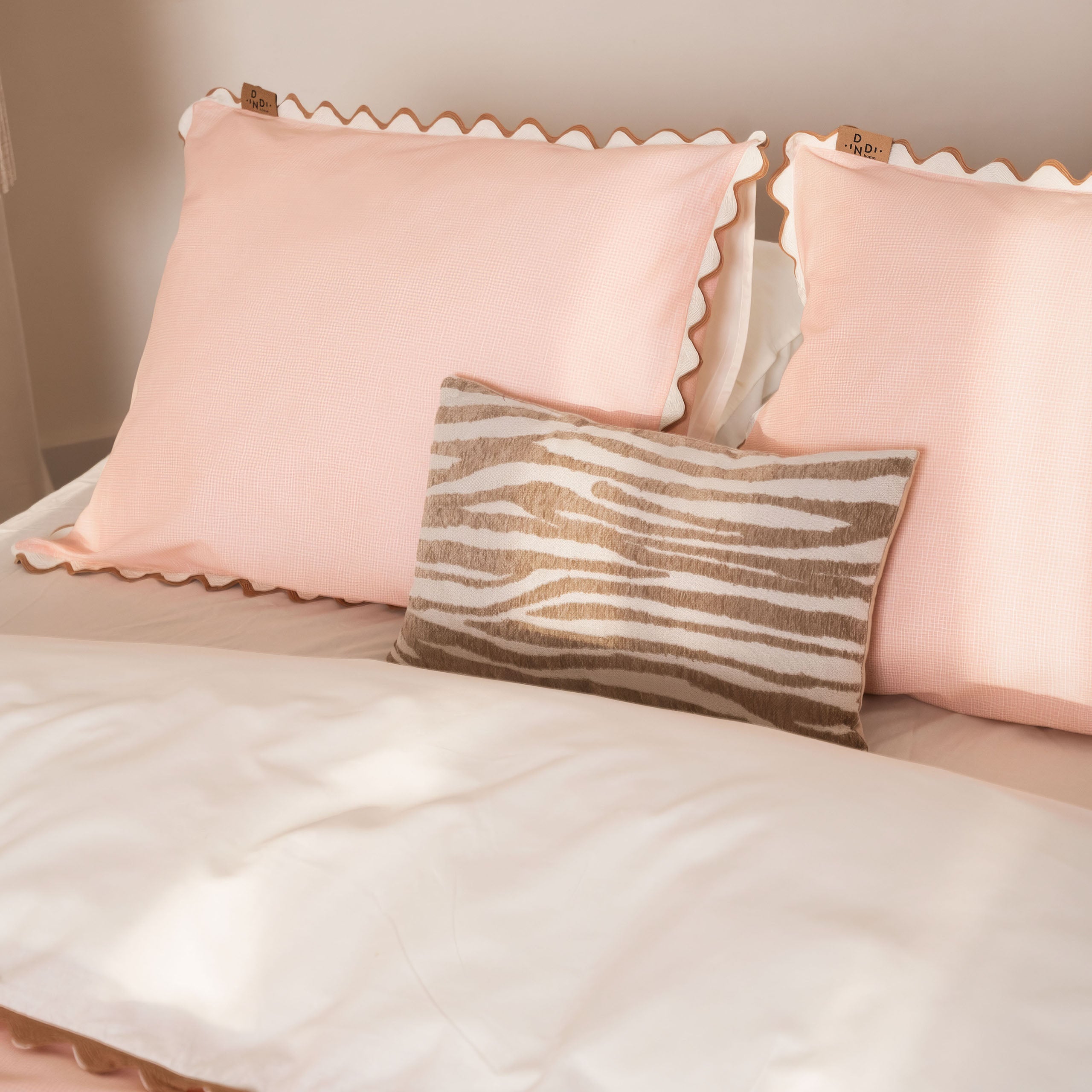 Dindi Kussensloop Sweet & Curvy Roze / Beige