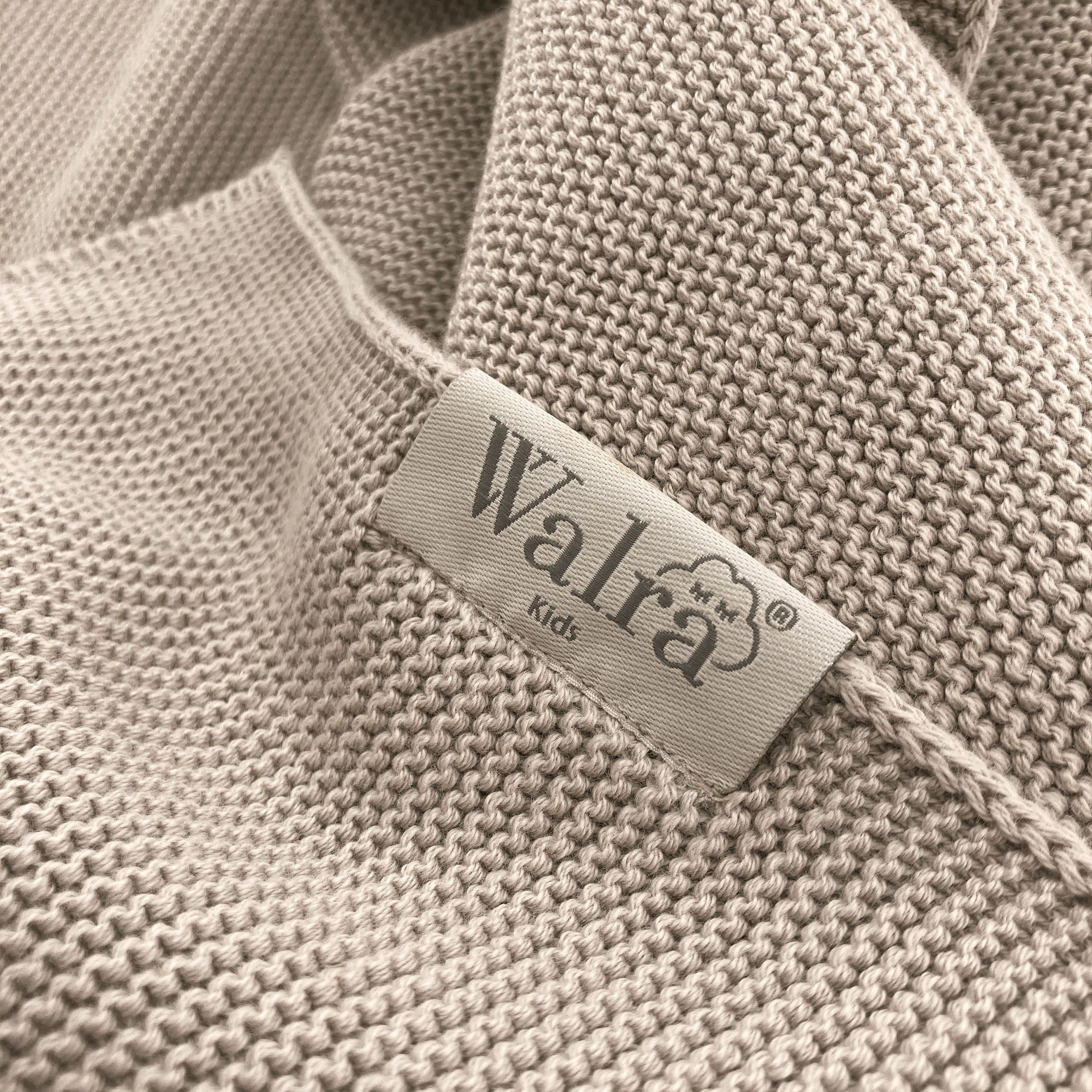 Ledikantdeken gebreid Beige
