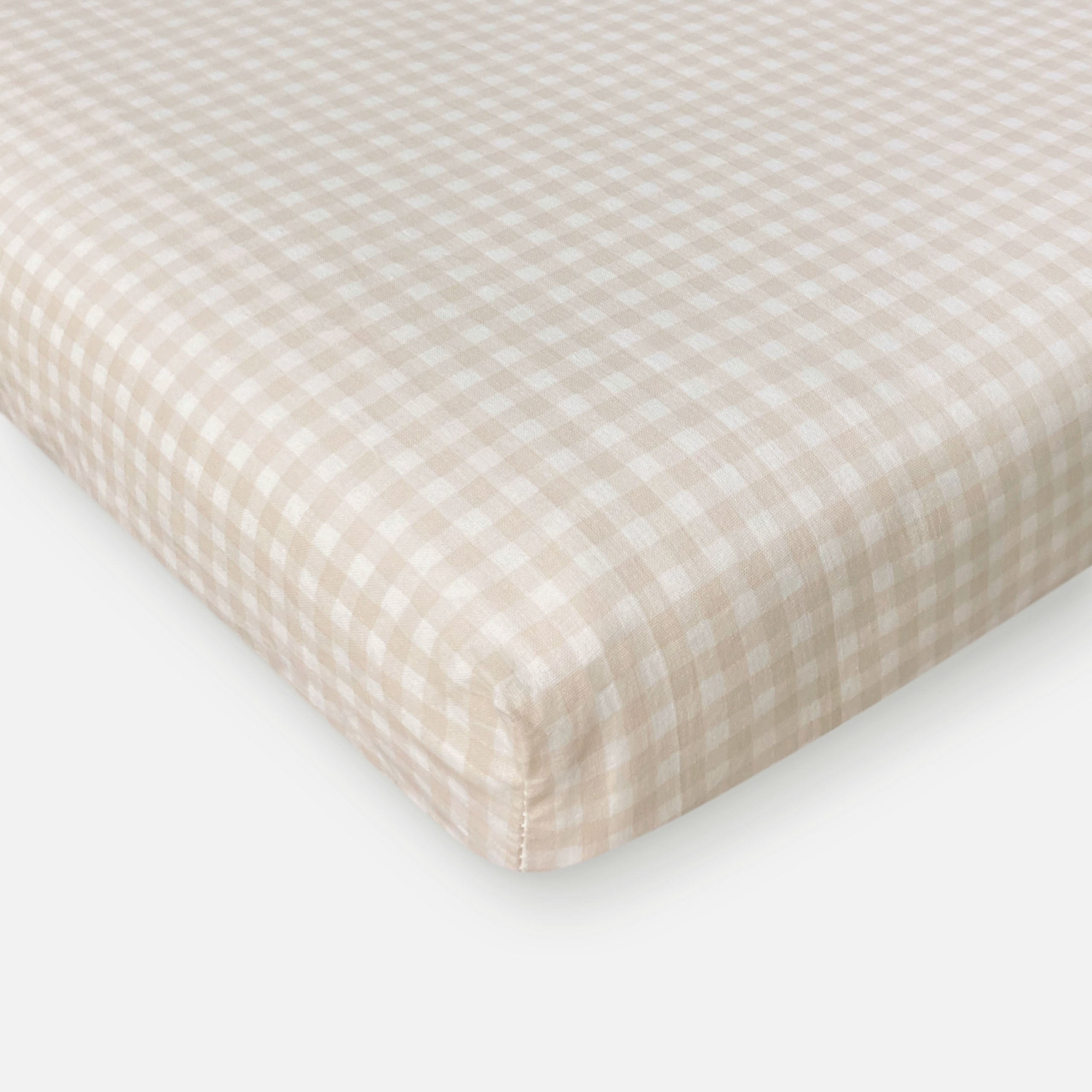 Ledikanthoeslaken  Mini Checkmates Beige