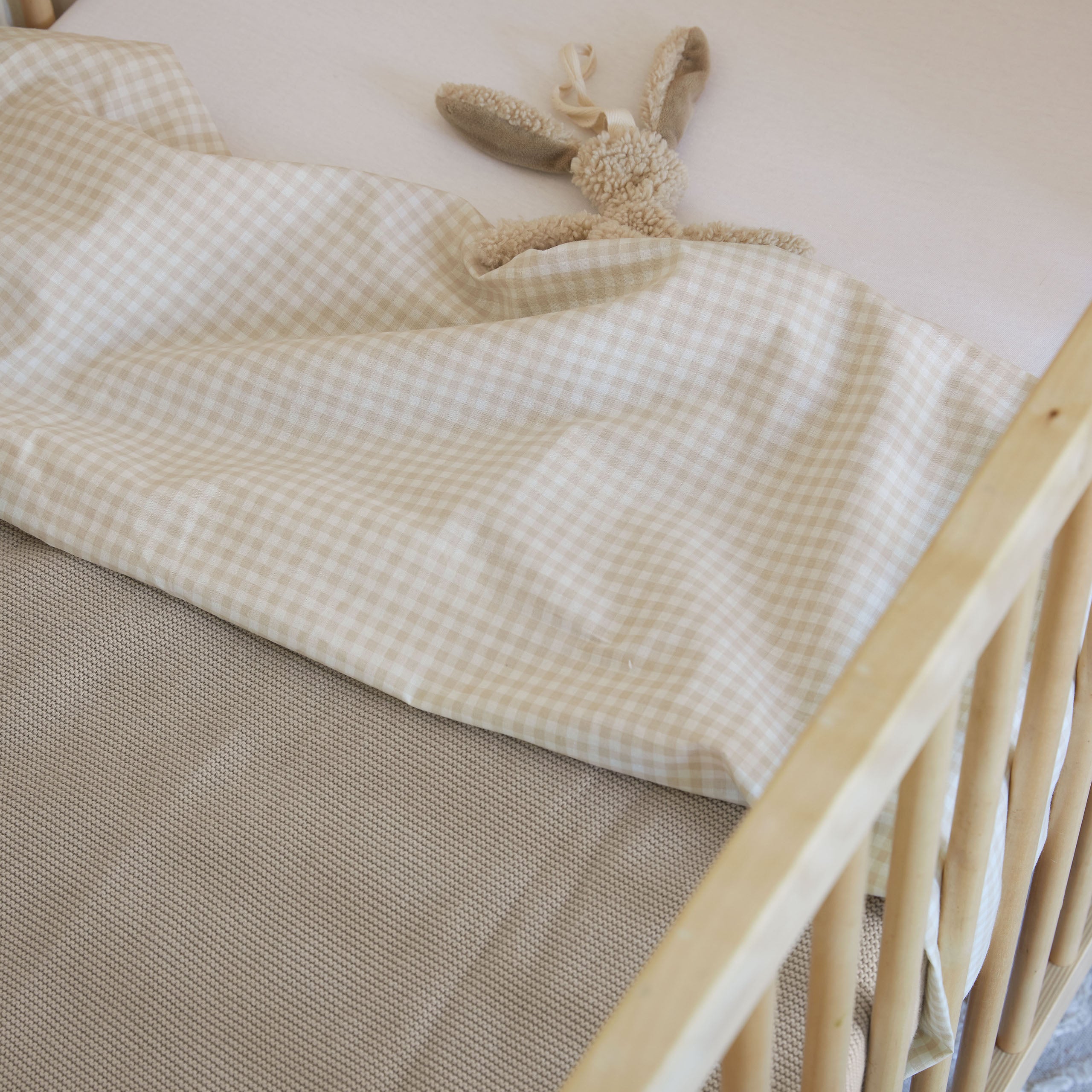 Ledikantlaken Mini Checkmates Beige