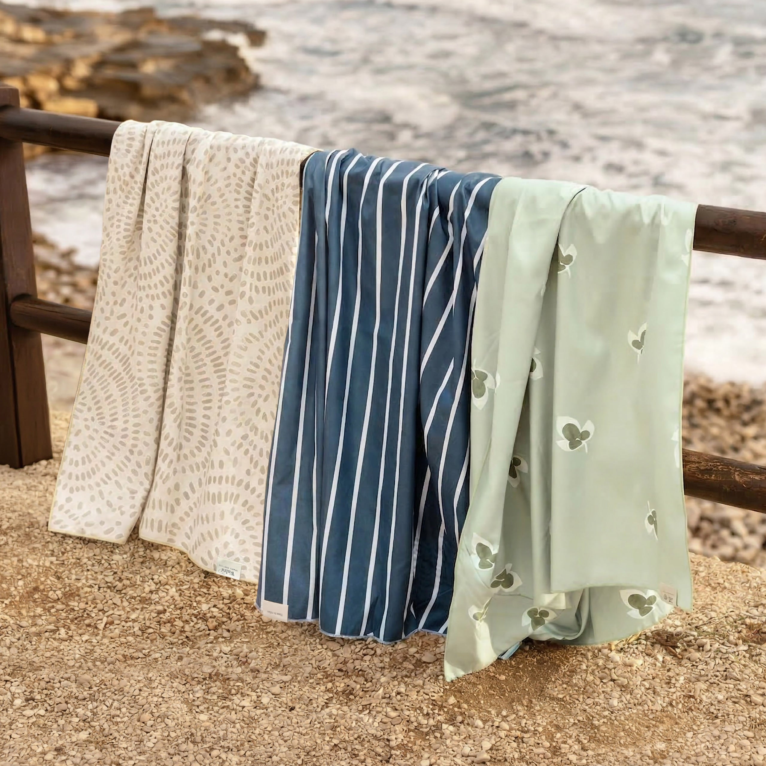 Walra Travel Strandlaken Glossy Grapevine Groen 100x180