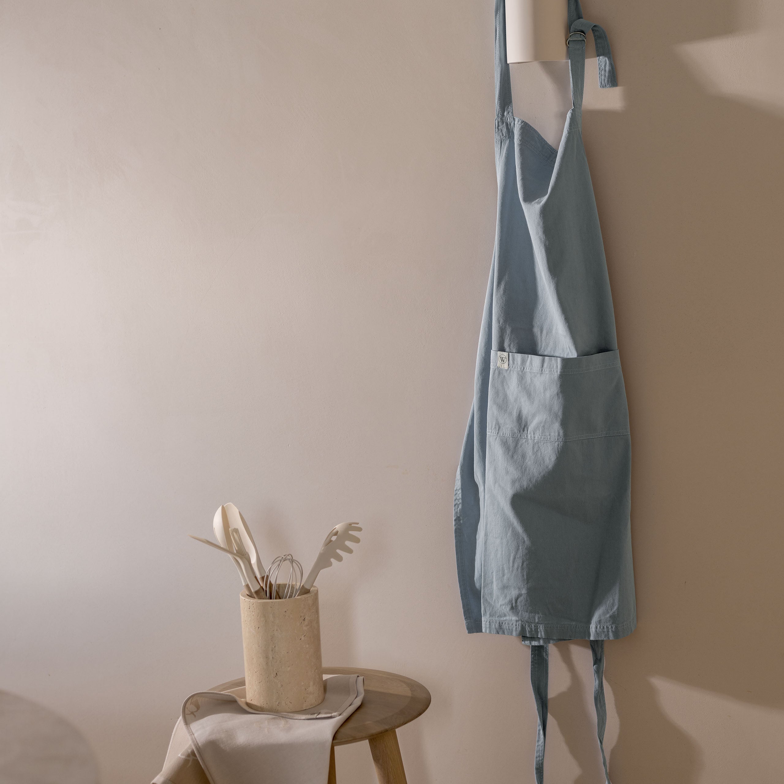 Keukenschort Cook with Happiness Jeans Blauw 75x90