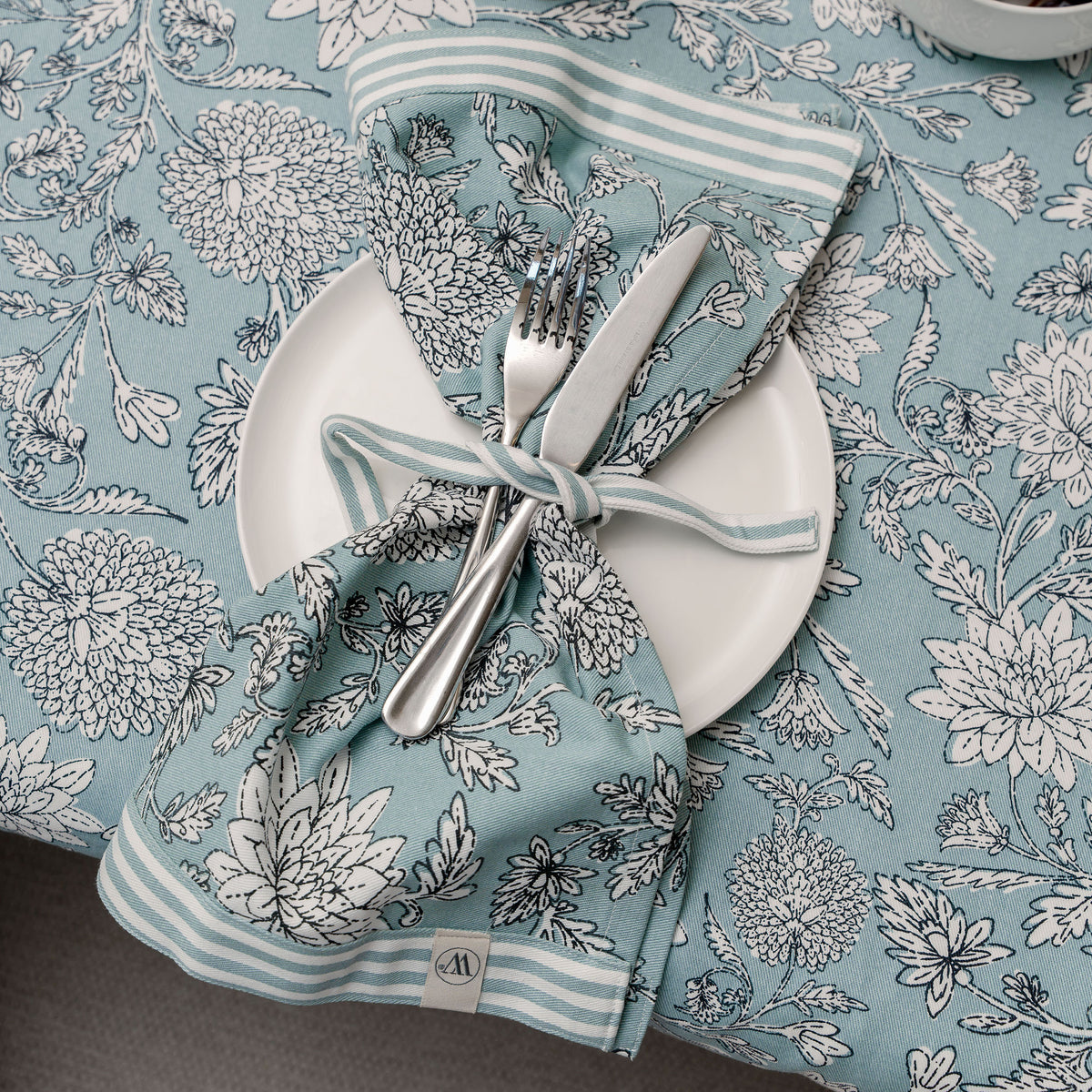 Walra - Servet Set Breezing Bloom - Lichtblauw - Set van 2
