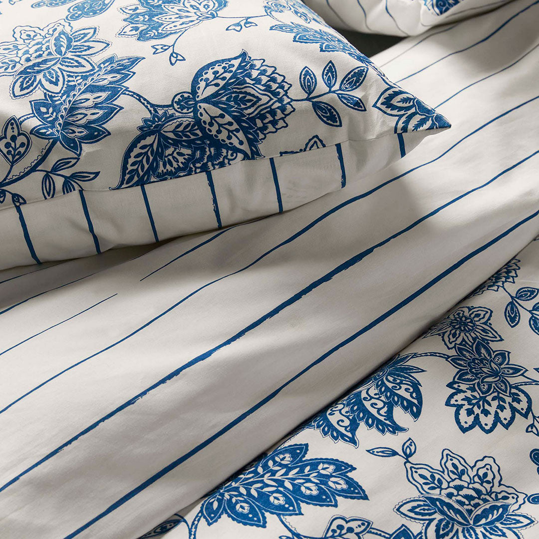 Dekbedovertrek Blue Memories Blauw / Wit