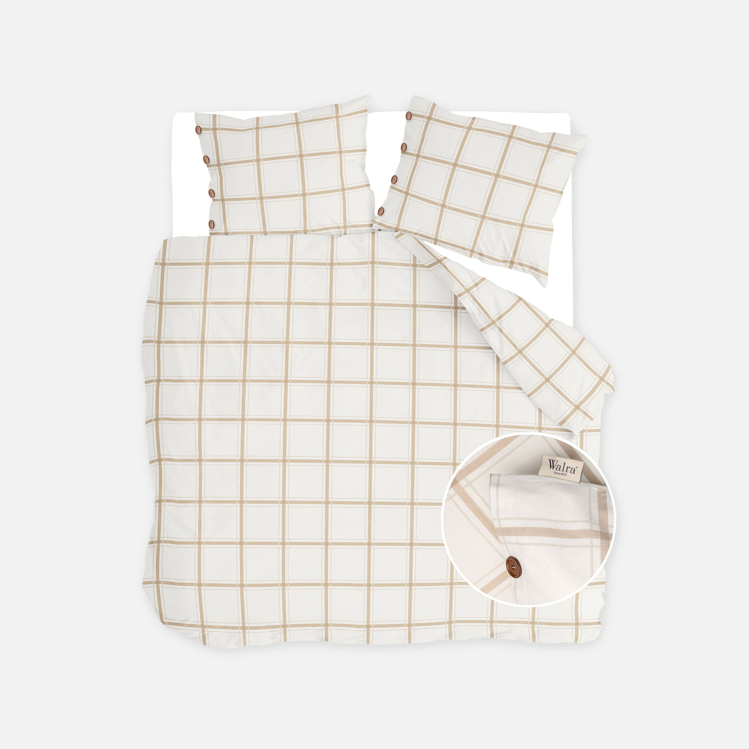 Dekbedovertrek Comfort Checks Off White