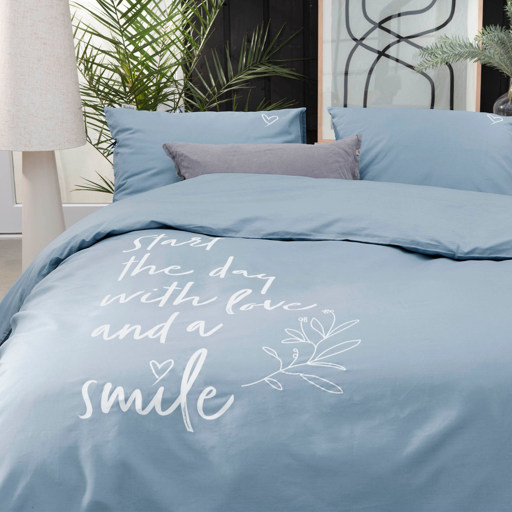 Dekbedovertrek Smile with Love Jeans Blauw