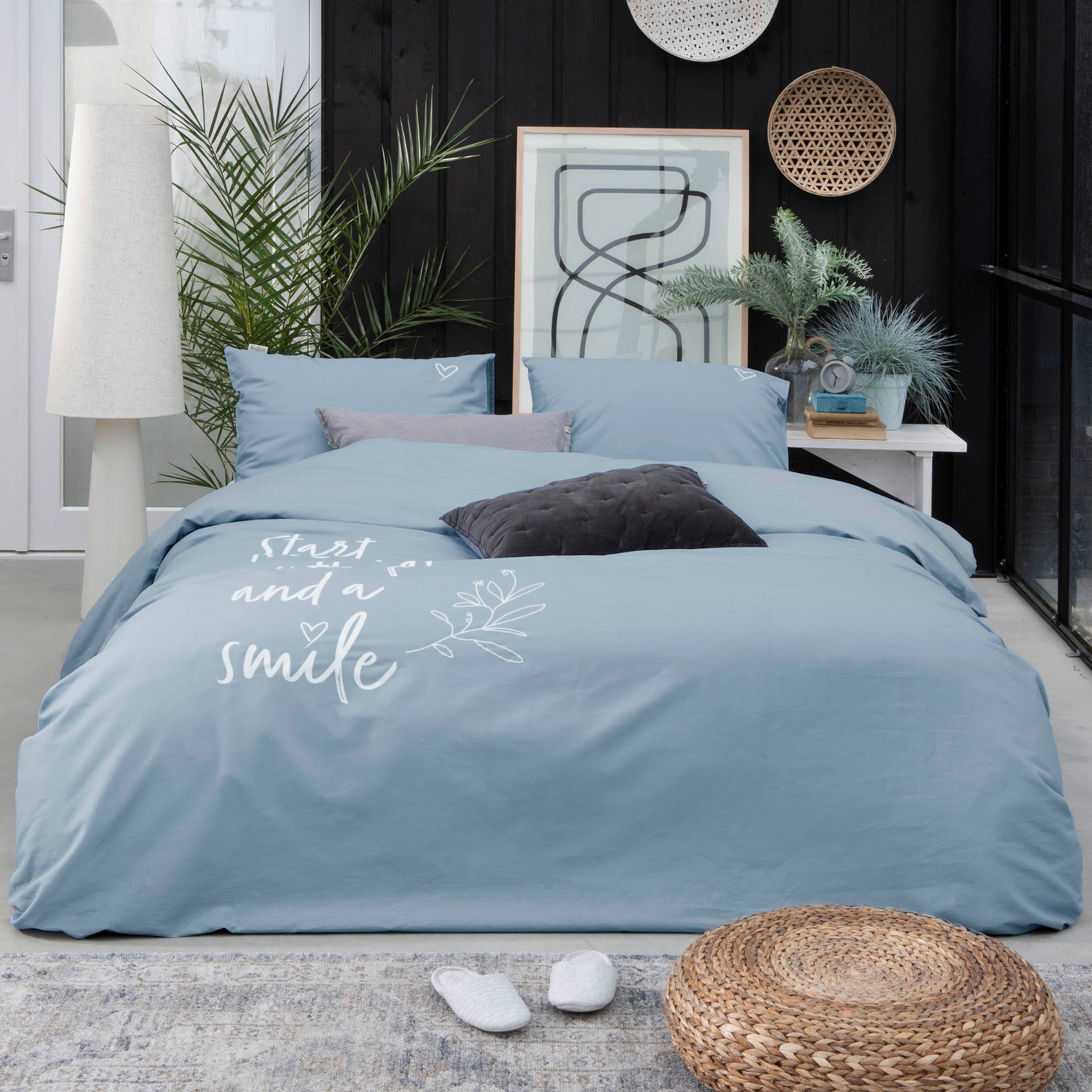 Dekbedovertrek Smile with Love Jeans Blauw
