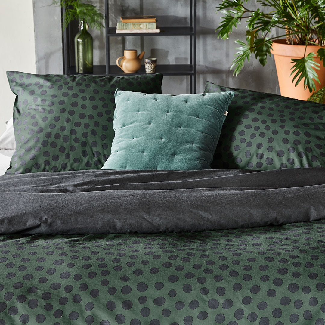 Dekbedovertrek Spots & Dots Donker Groen
