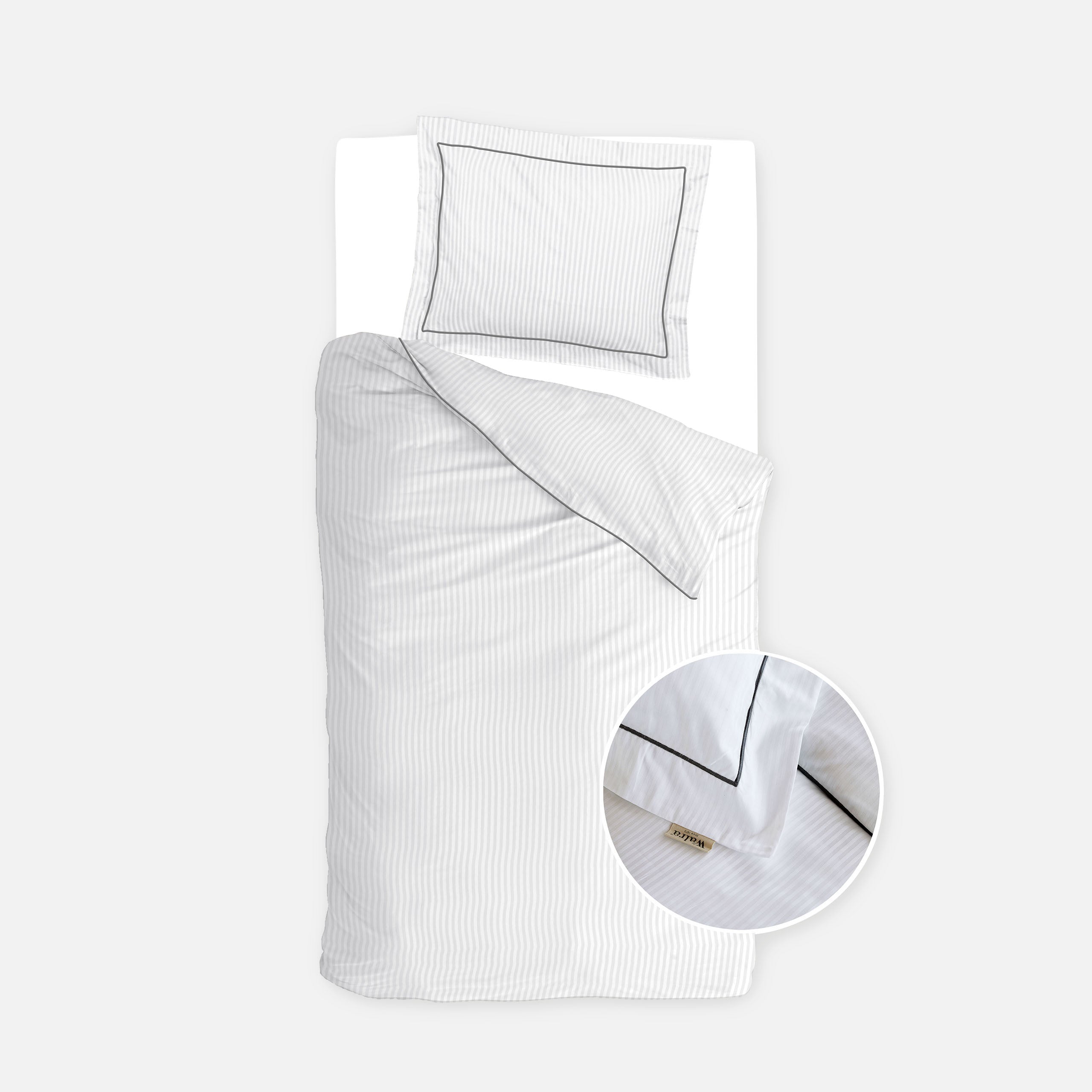Dekbedovertrek Subtile Stripes Wit / Antraciet