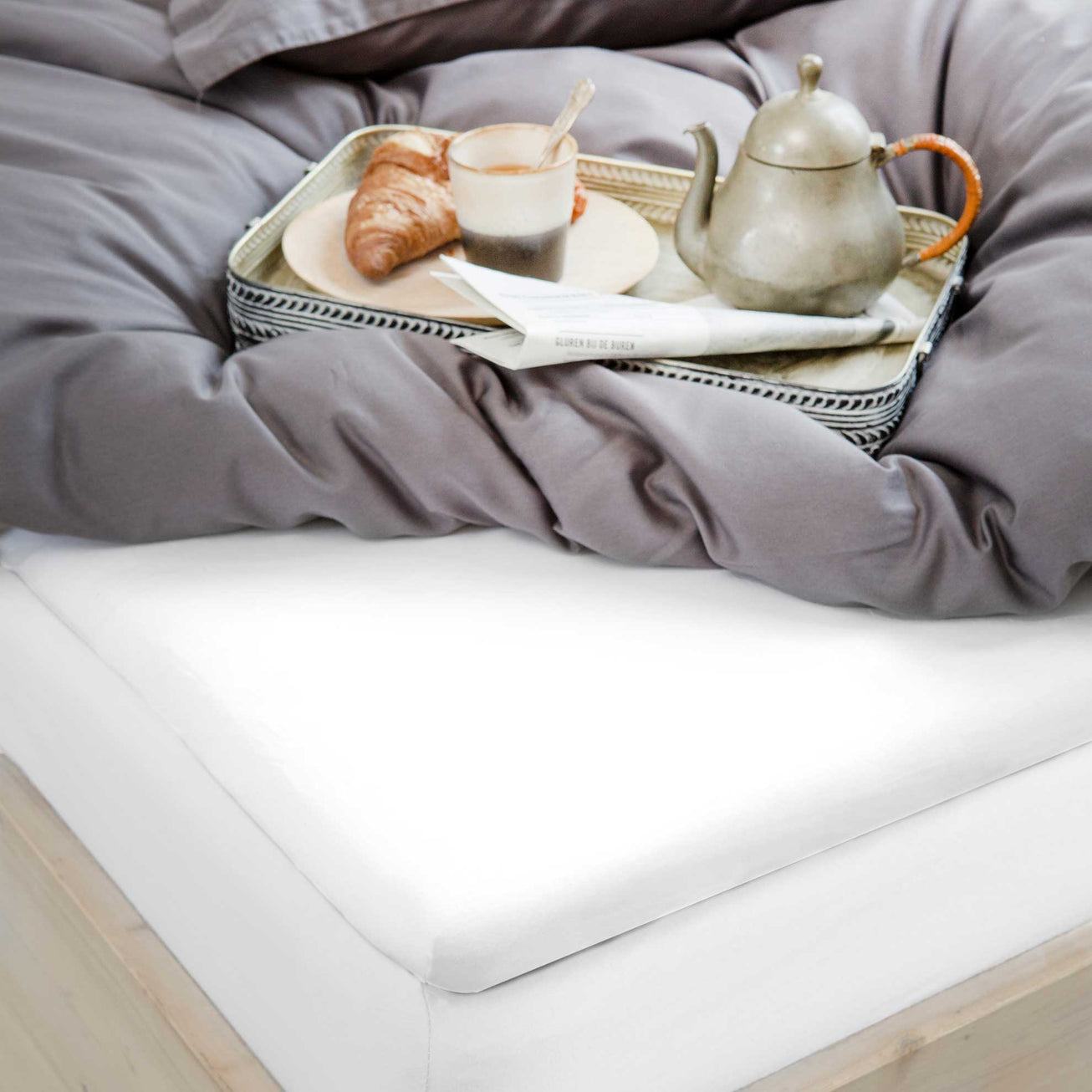 Hoeslaken Crispy Cotton Topper Wit