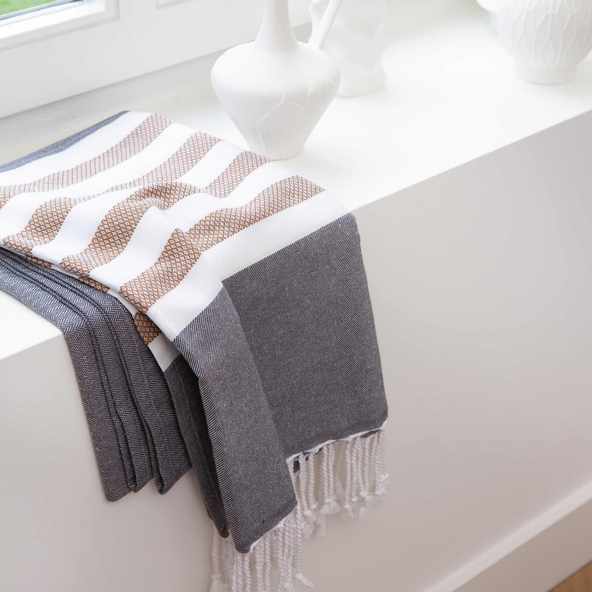 Fouta Sunshade Happiness Off Black 100x180