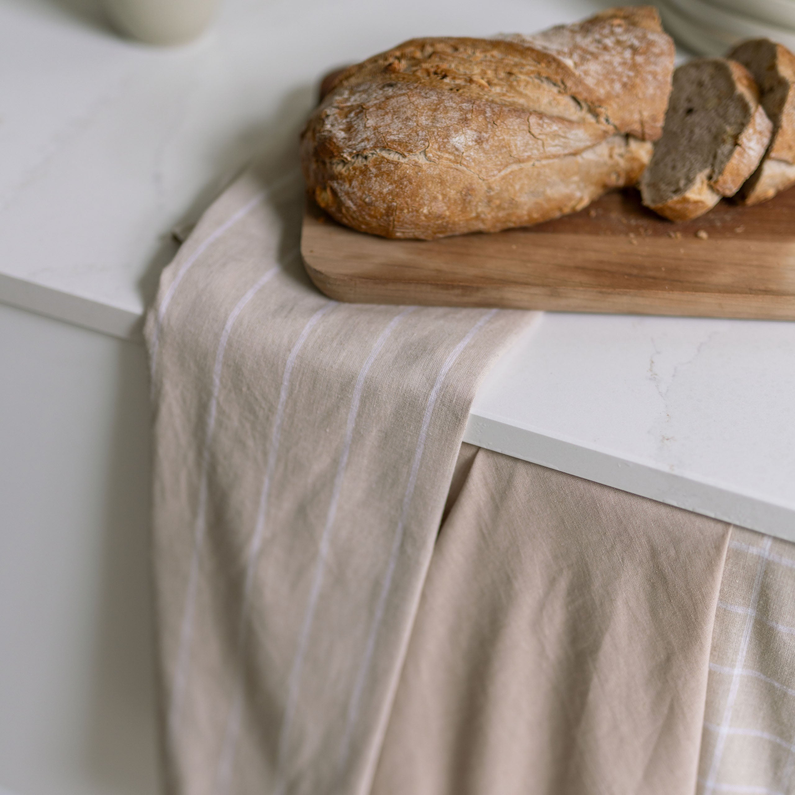 Keukenset Lovely Linen Naturel 3x 50x70