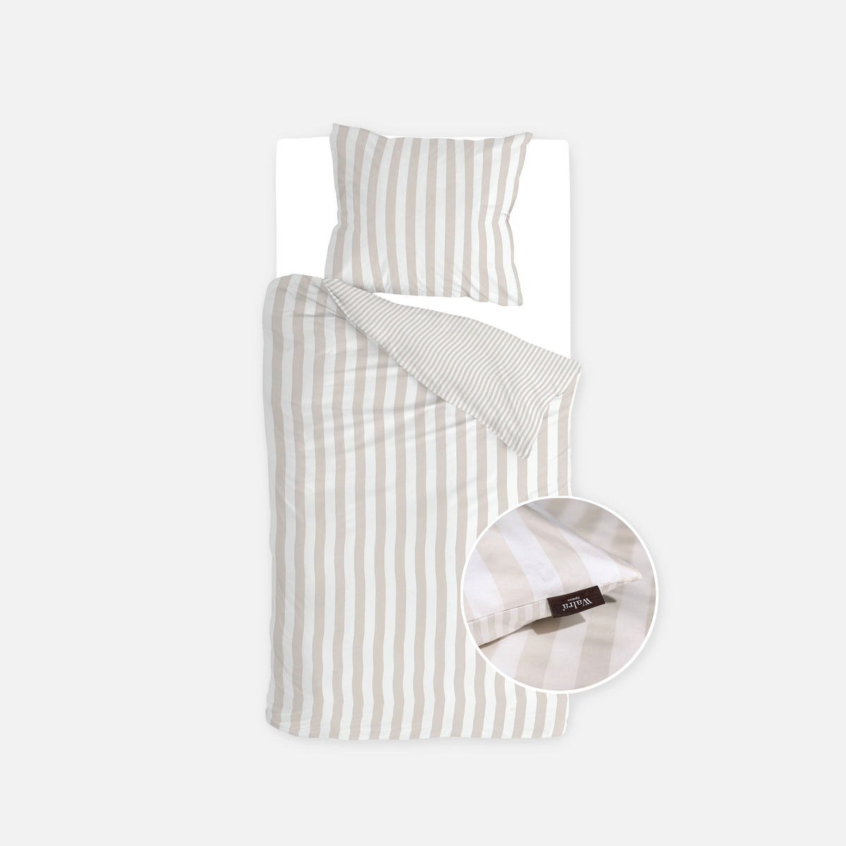 Dekbedovertrek Signature Elegant Stripes Wit / Zand