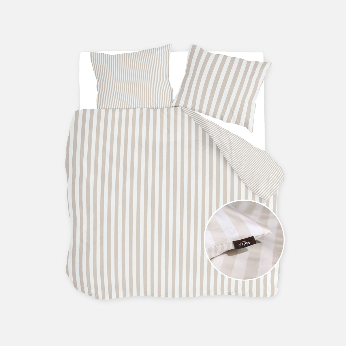 Dekbedovertrek Signature Elegant Stripes Wit / Zand