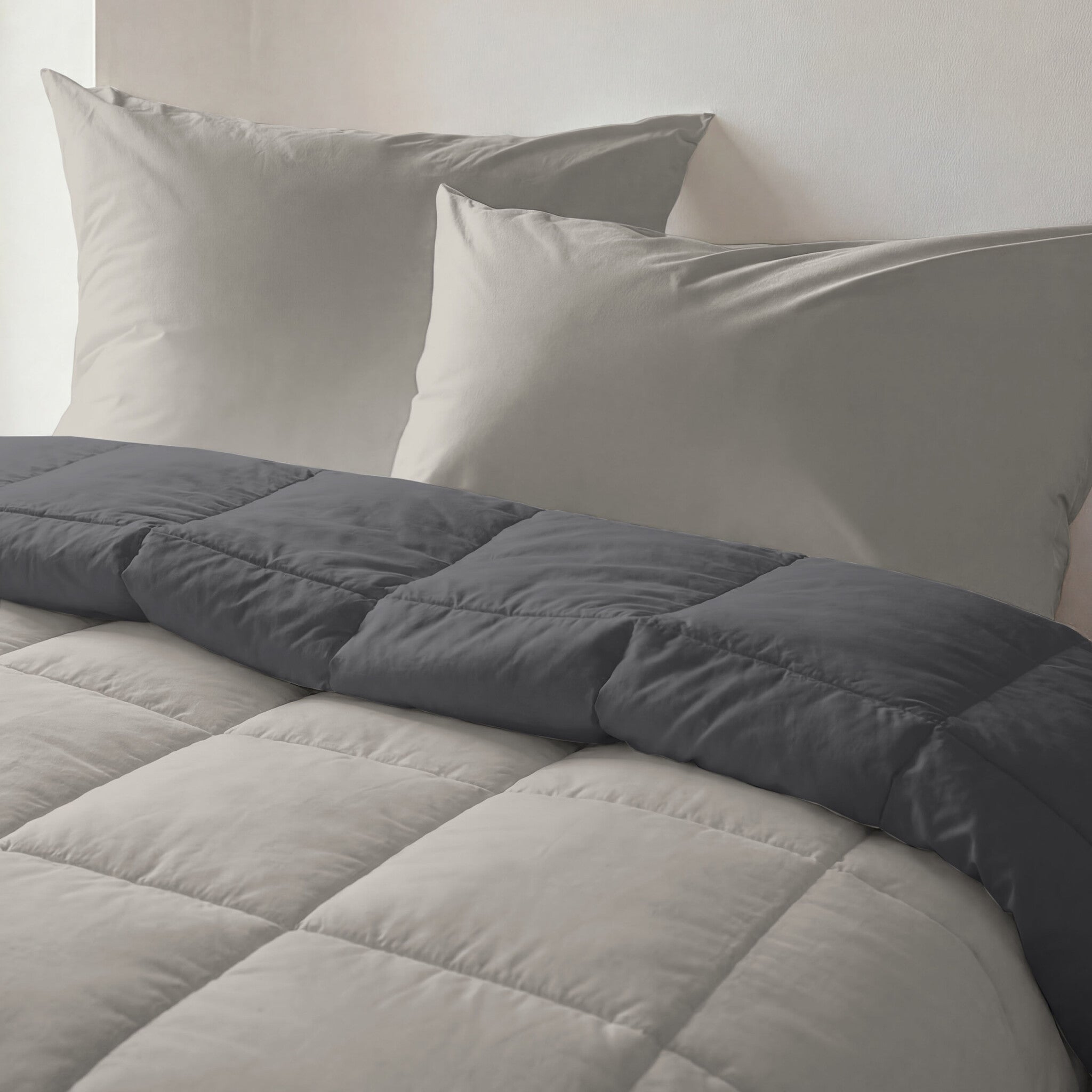 Byrklund - Dekbed zonder overtrek Wash & Rest - Zand / Antraciet